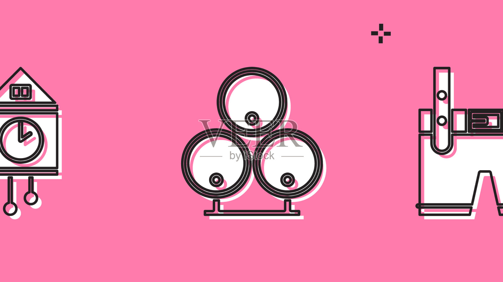 设置酒精或啤酒酒吧位置香肠小提琴图标素材