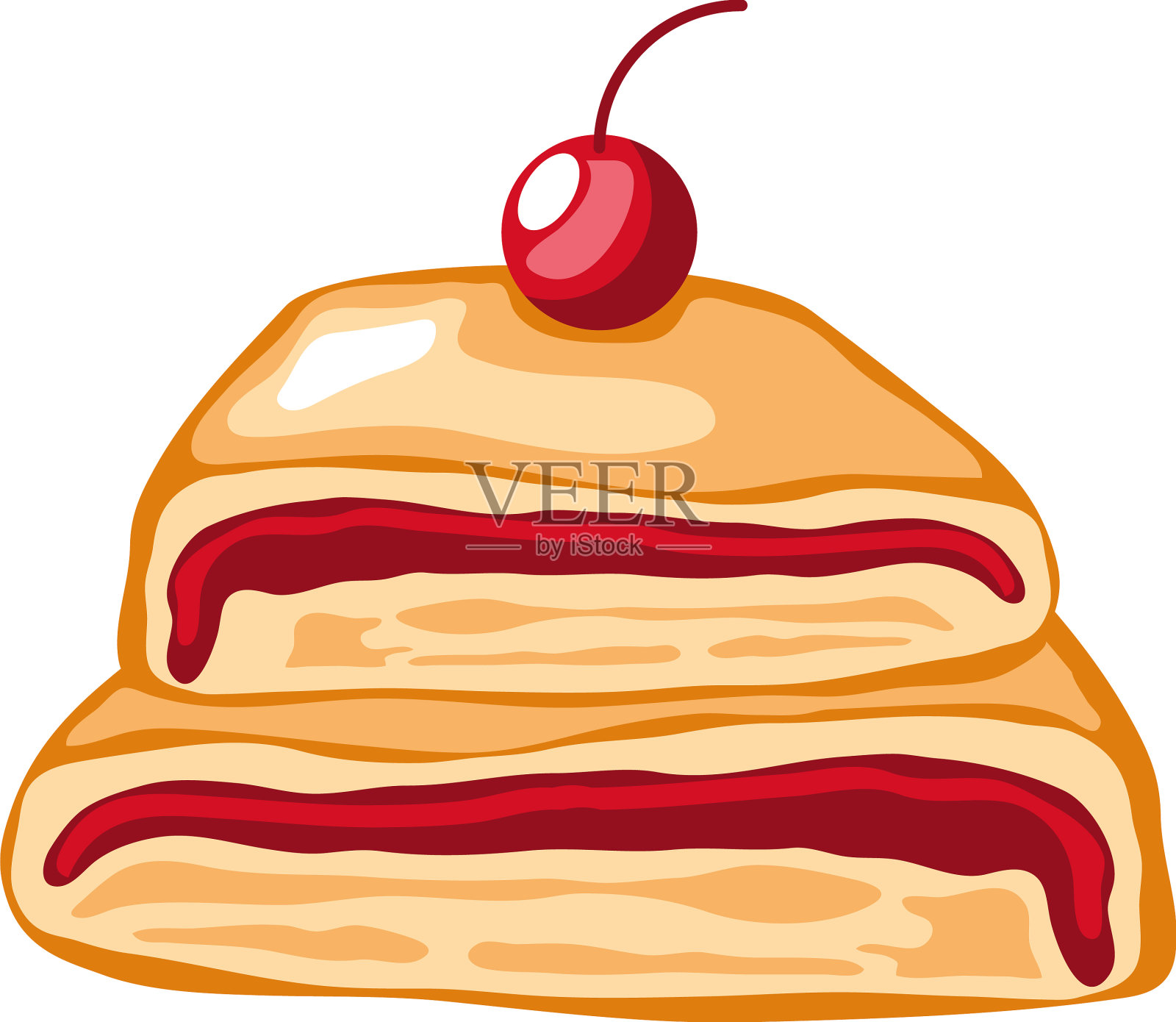 切蛋糕和水果设计元素图片