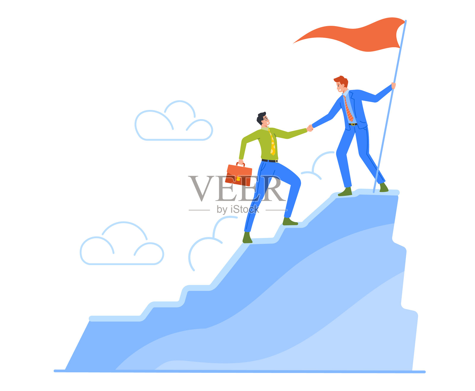 商界领袖的性格帮助同事爬到设计元素图片