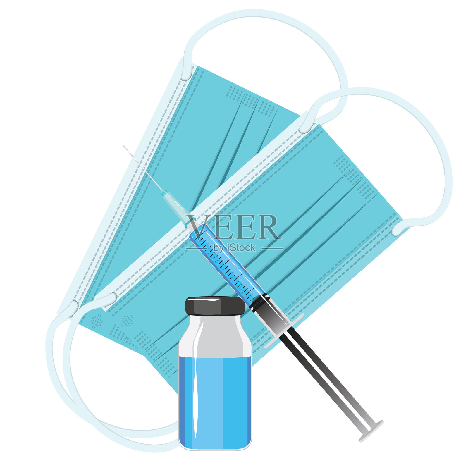 面具和疫苗设计元素图片