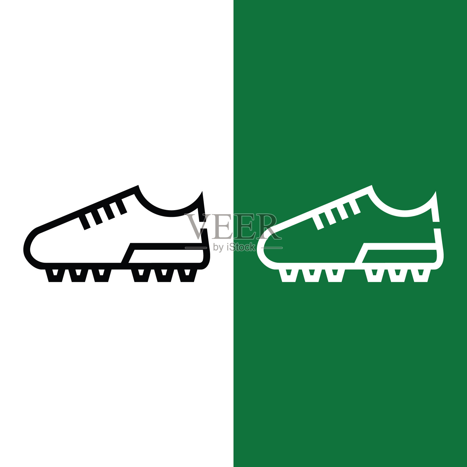 足球或足球鞋图标标志轮廓风格插画图片素材