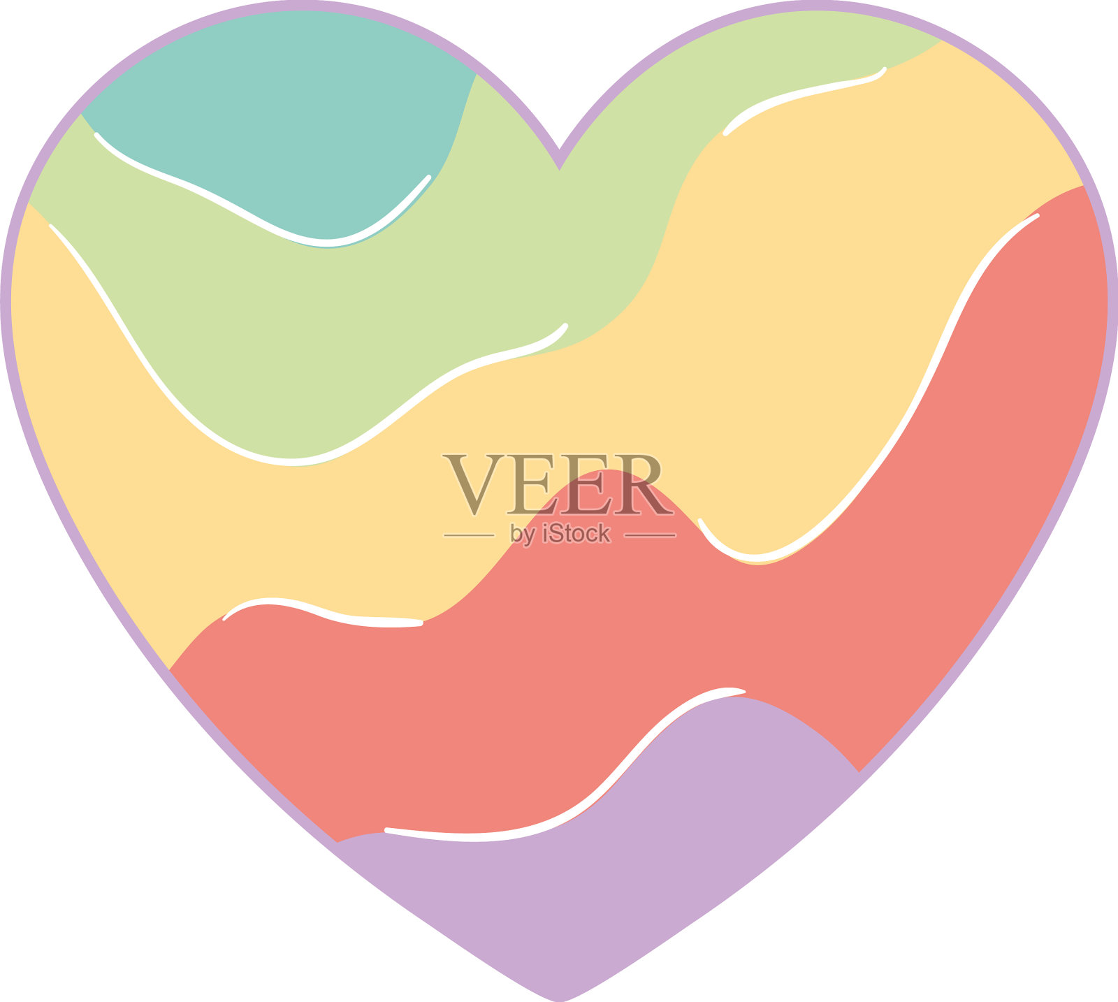 嬉皮士迷幻的心设计元素图片