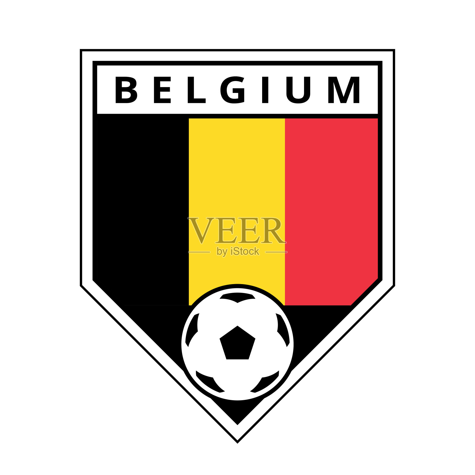 比利时足球锦标赛队徽插画图片素材