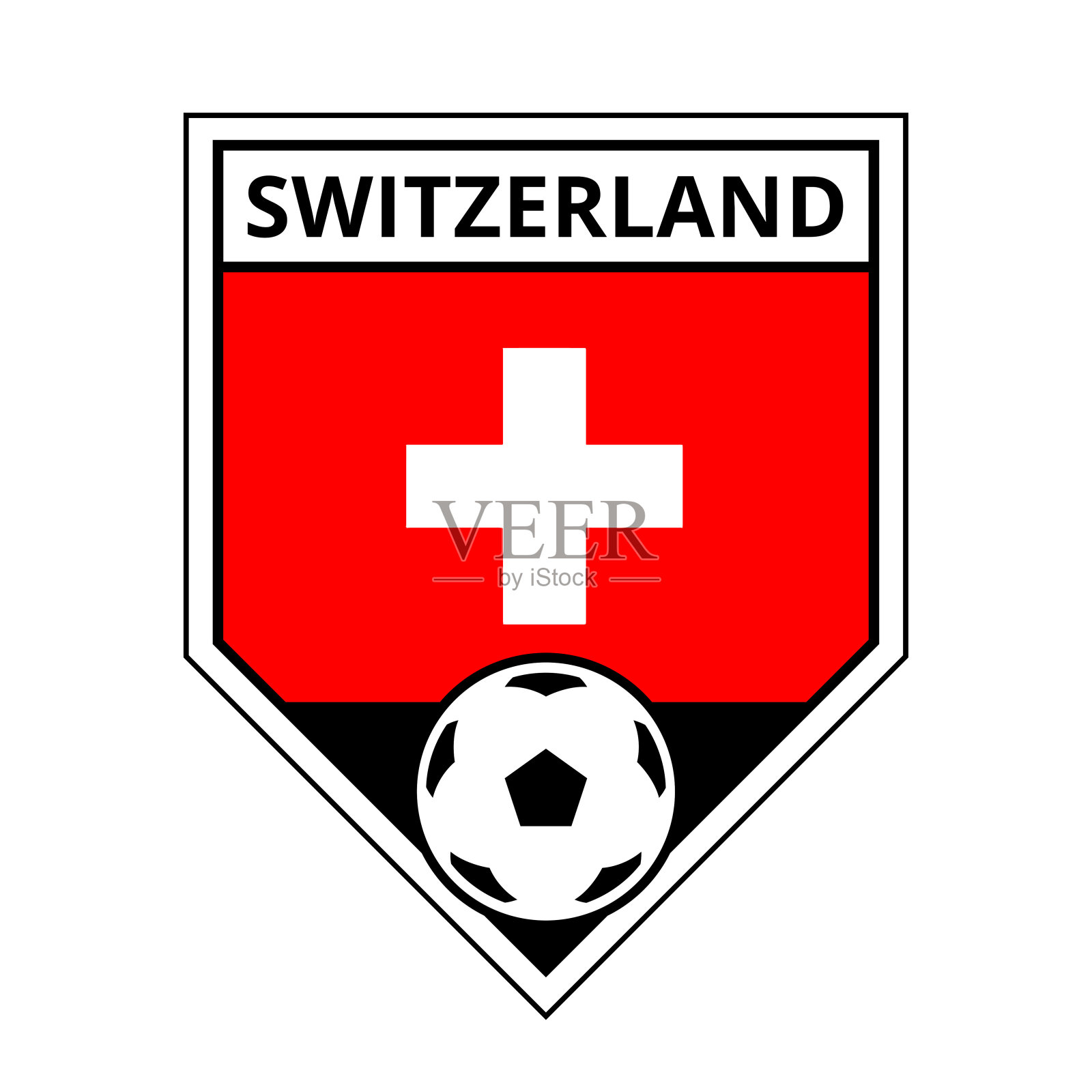瑞士角队足球锦标赛徽章插画图片素材