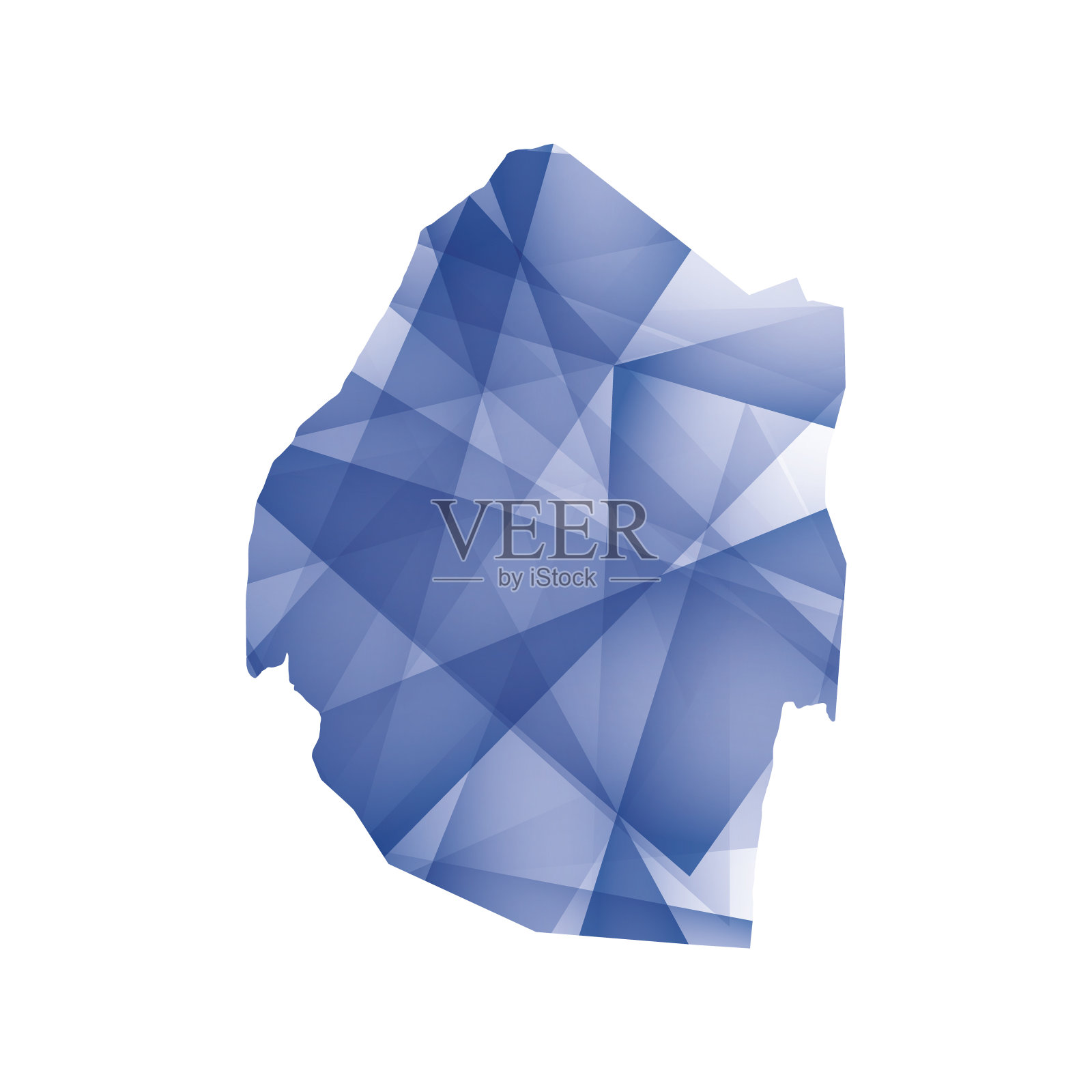 矢量插图的斯瓦蒂尼地图与蓝色几何形状插画图片素材