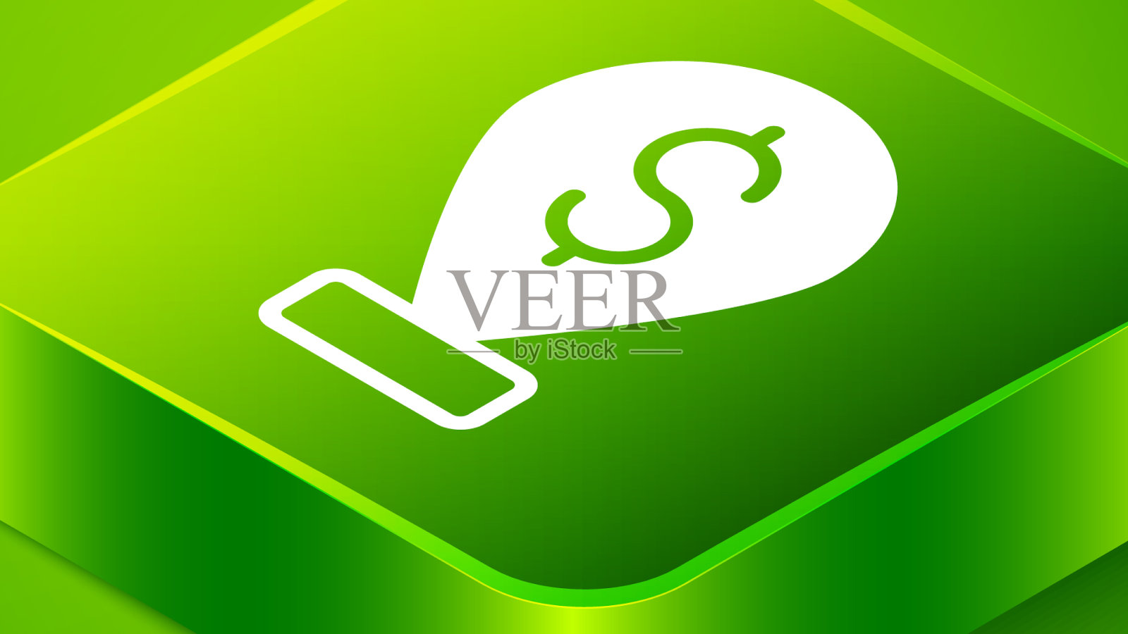 等距现金定位pin图标隔离在绿色插画图片素材