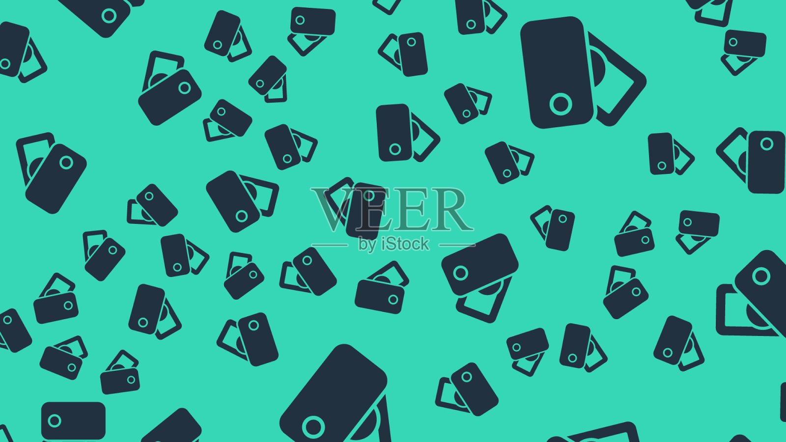 黑色钱包与金钱图标隔离无缝插画图片素材