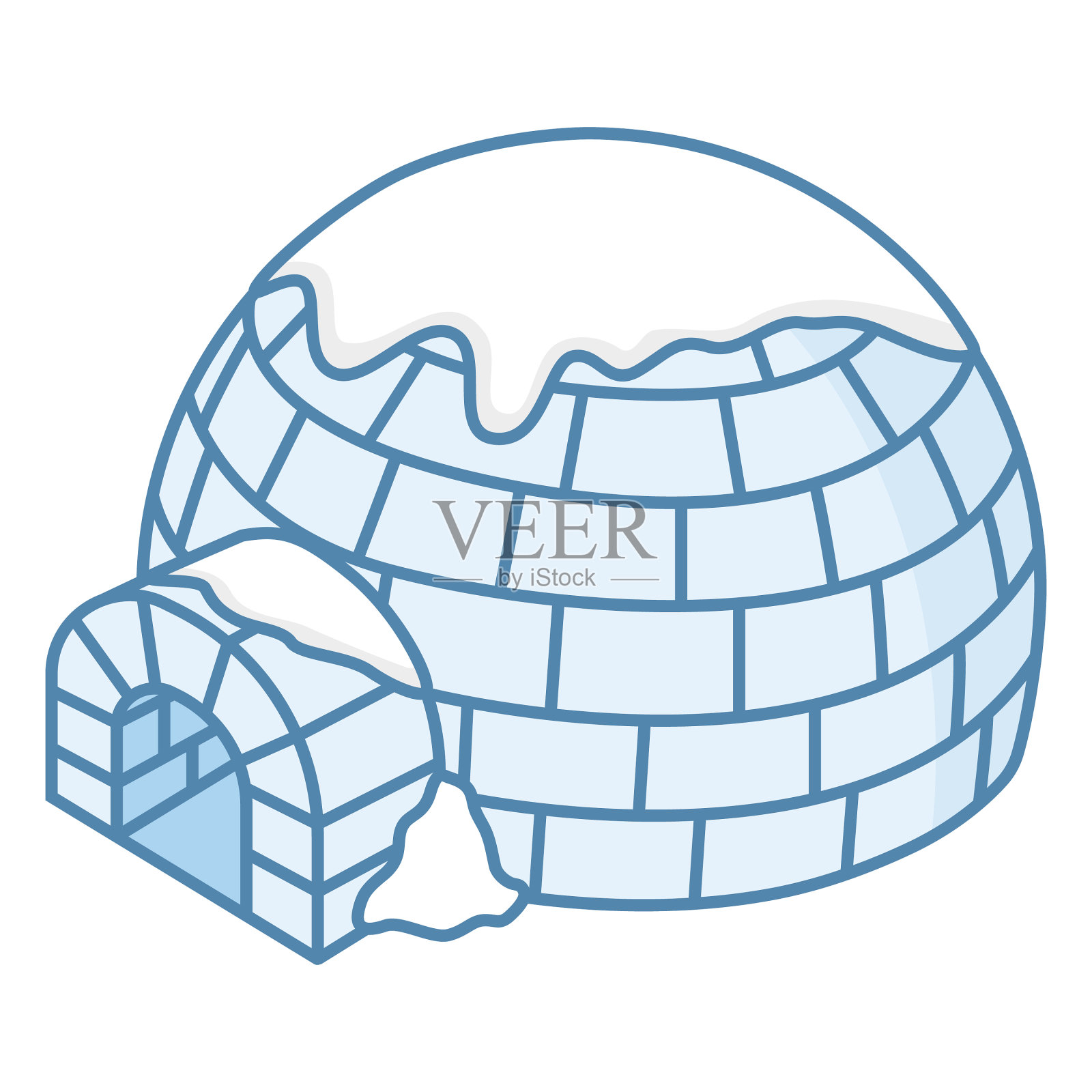 冰屋离开平图标素材