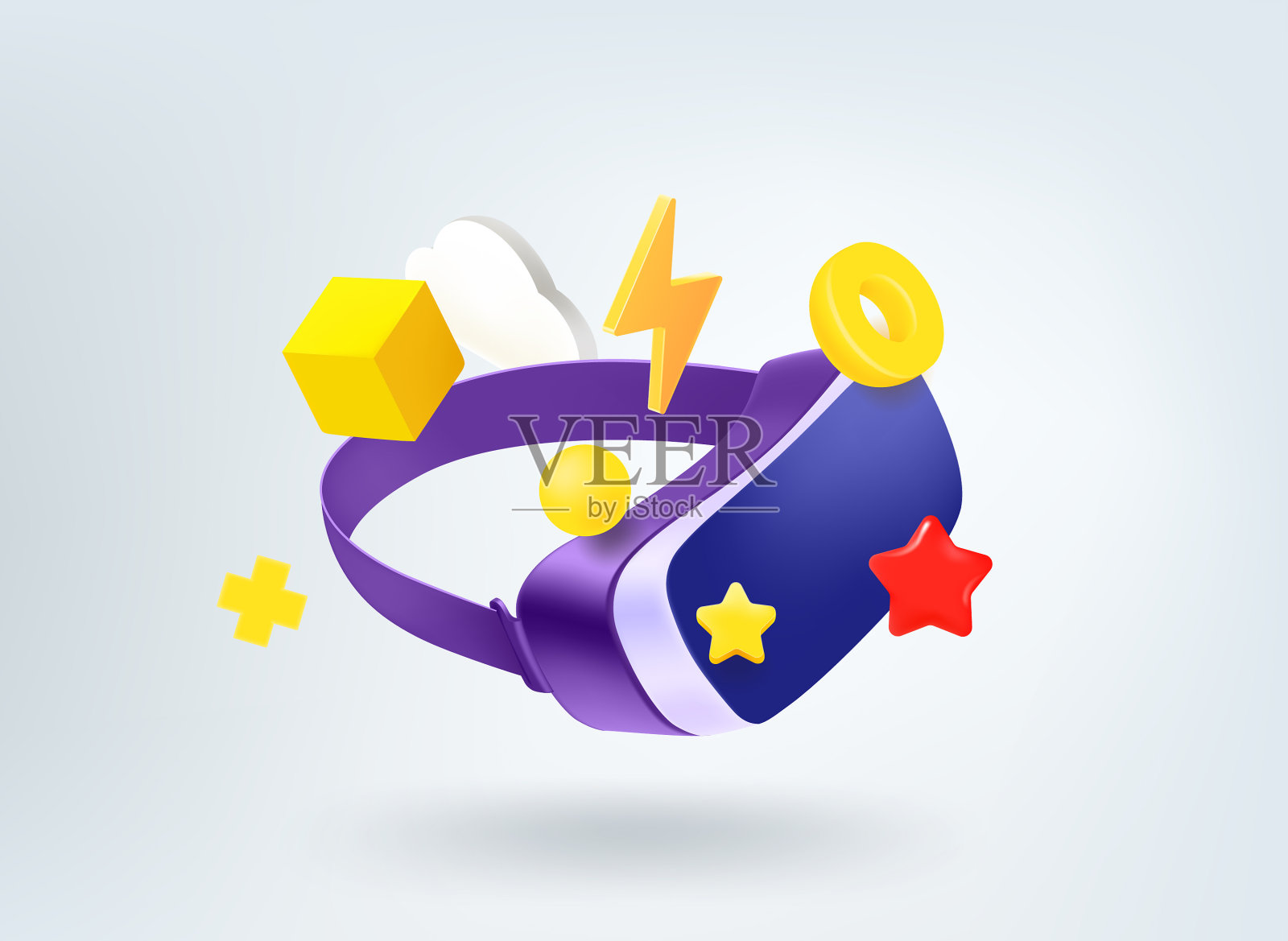 虚拟现实概念3d插画图片素材