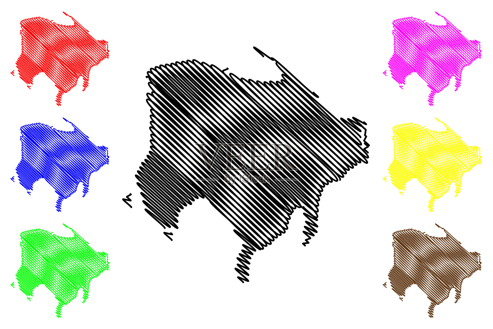 突尼斯共和国杰尔巴岛加贝斯湾插画图片素材