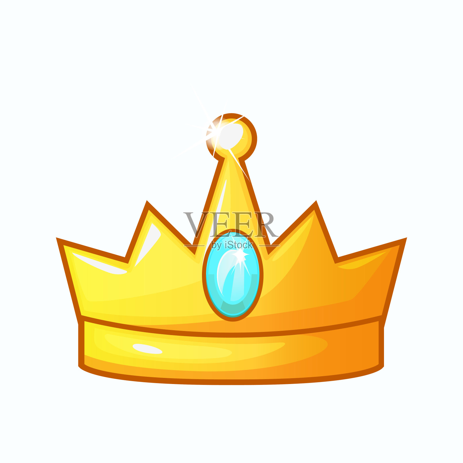 向量金冠，孤立的卡通物体插画图片素材
