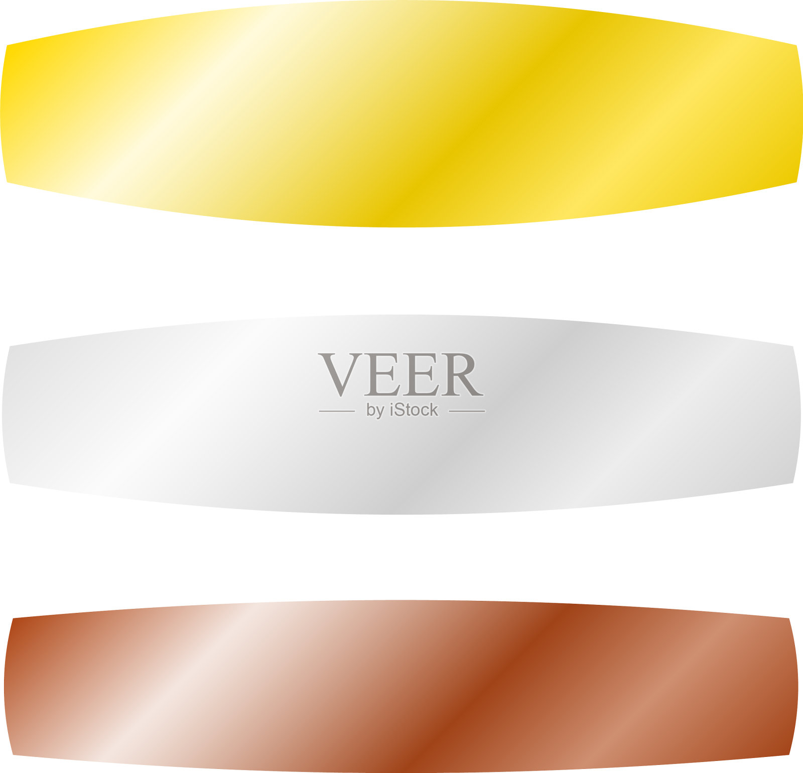 贵金属旗帜按钮栏和牌匾插画图片素材