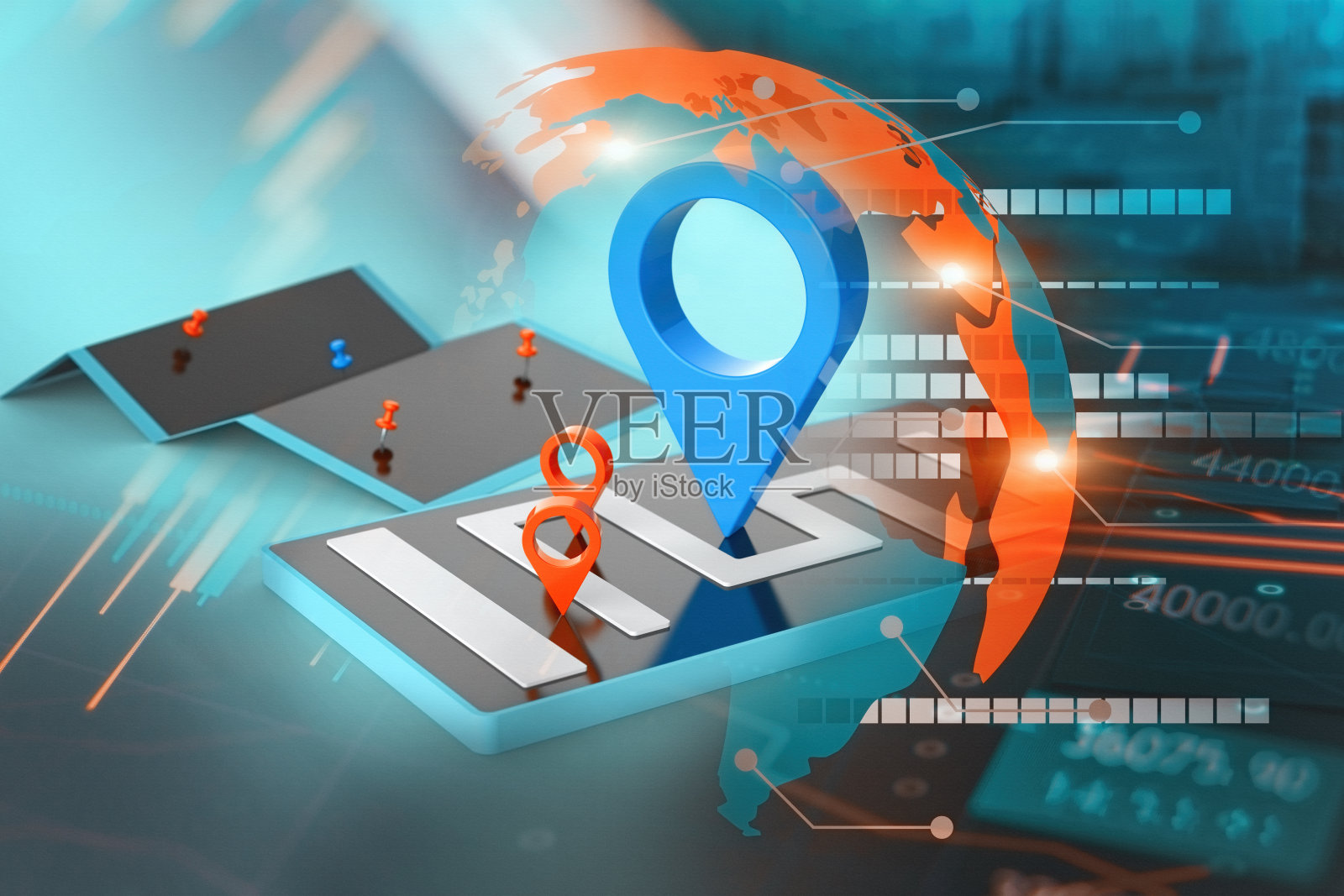 在全球网络上查找数据和信息。物流，定位和旅行计划。定位于互联网技术概念。照片摄影图片