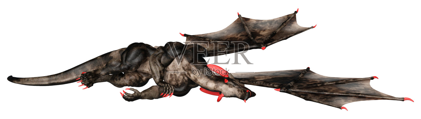 3D渲染童话中的白龙照片摄影图片