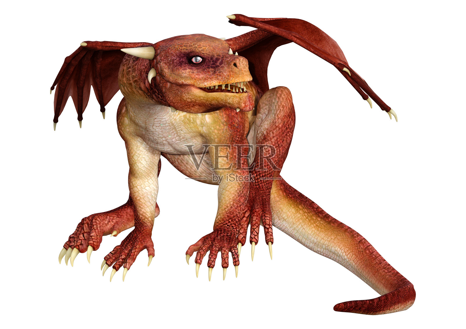 3D渲染童话中的白龙照片摄影图片