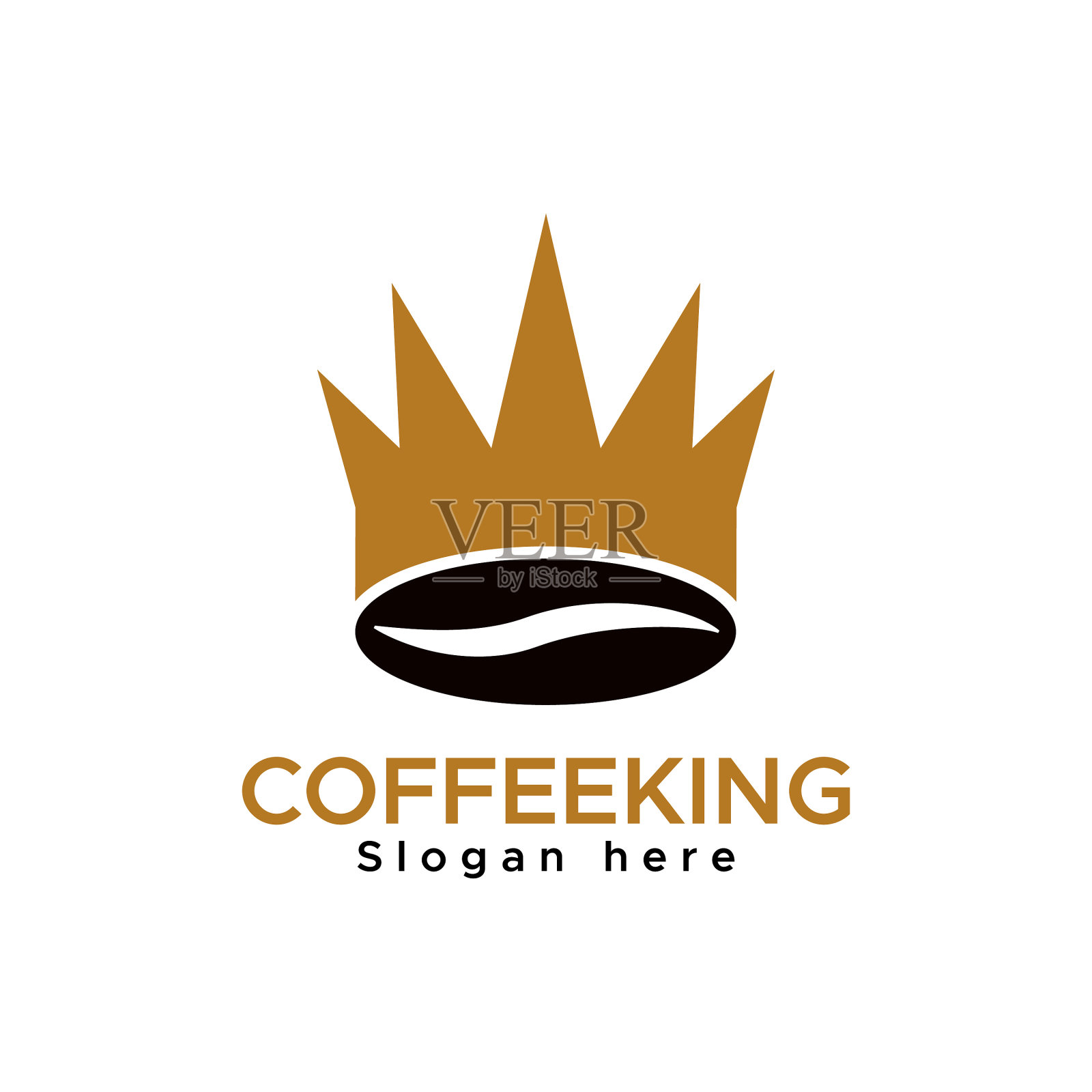 咖啡王皇冠标志模板设计插画图片素材