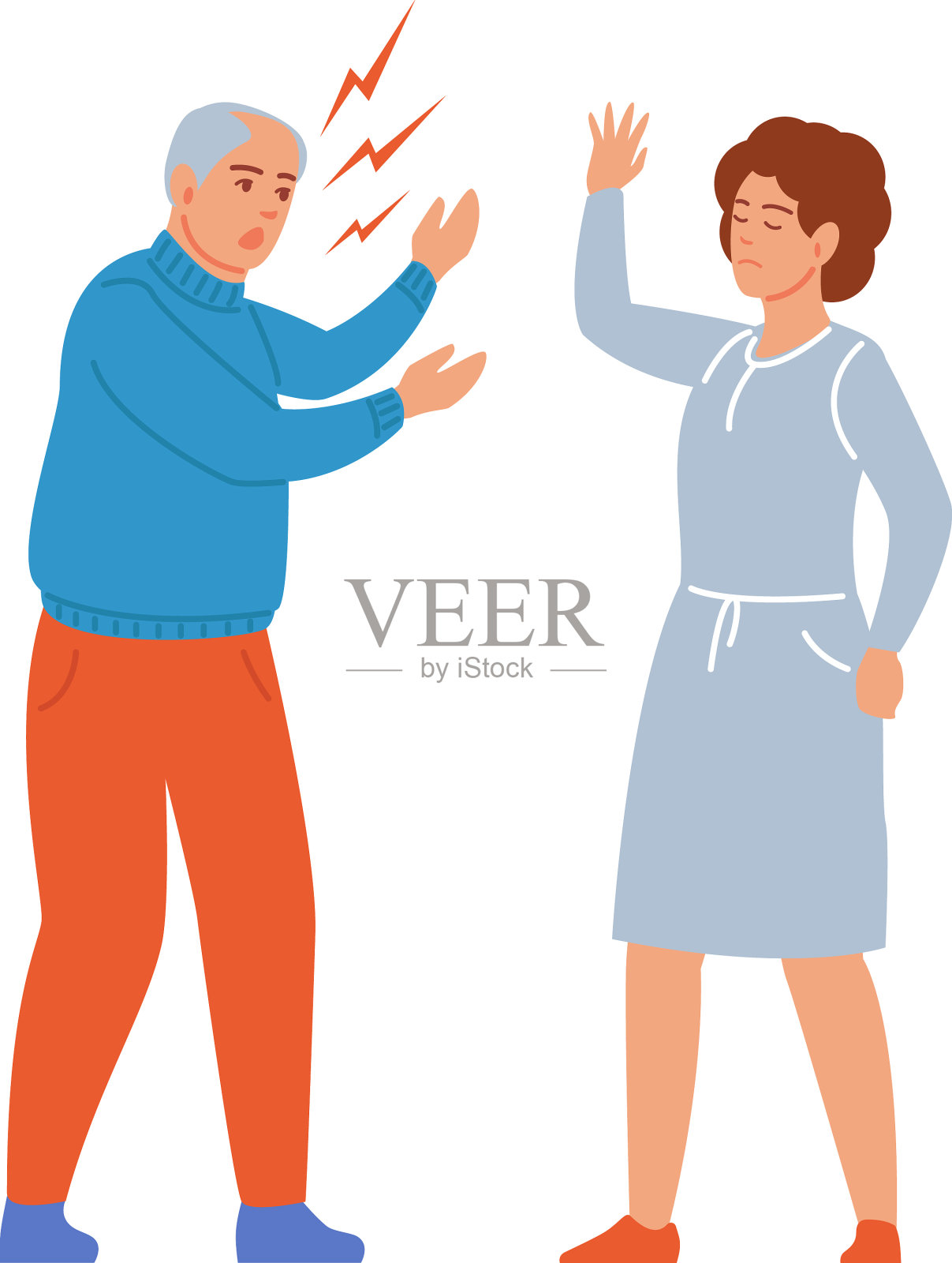 人们争论糟糕的关系概念设计元素图片