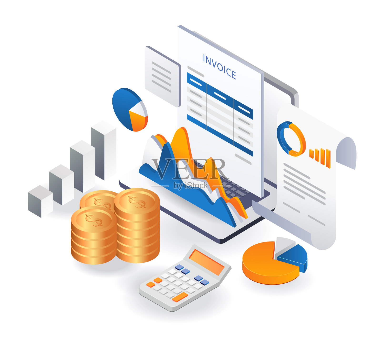 公司业务发票报告概念设计元素图片