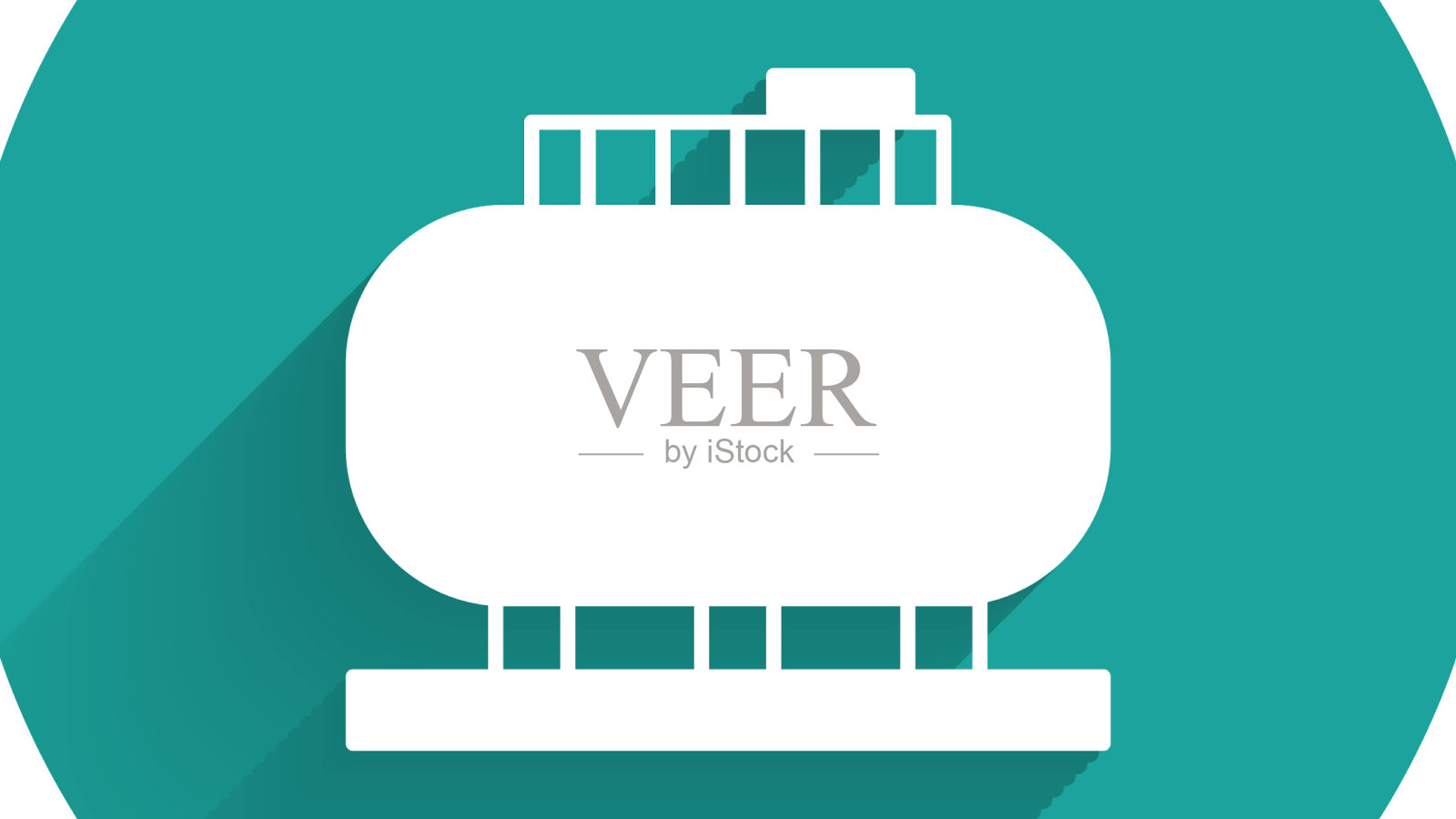 白色油罐储存图标与长隔离插画图片素材