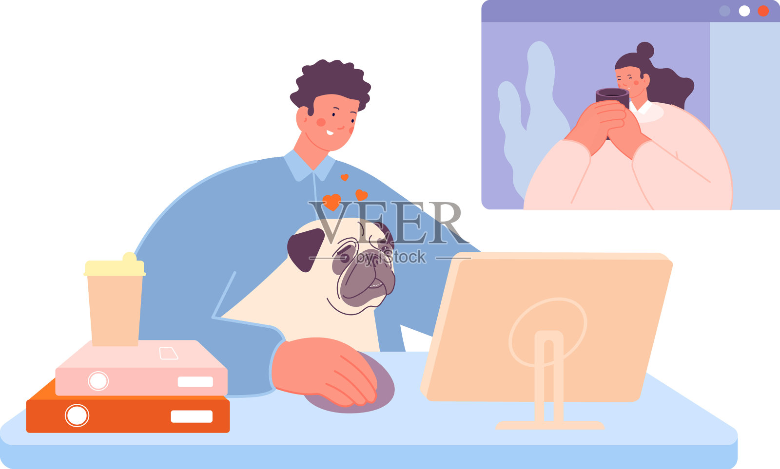 互联网呼叫在线视频约会聊天设计元素图片