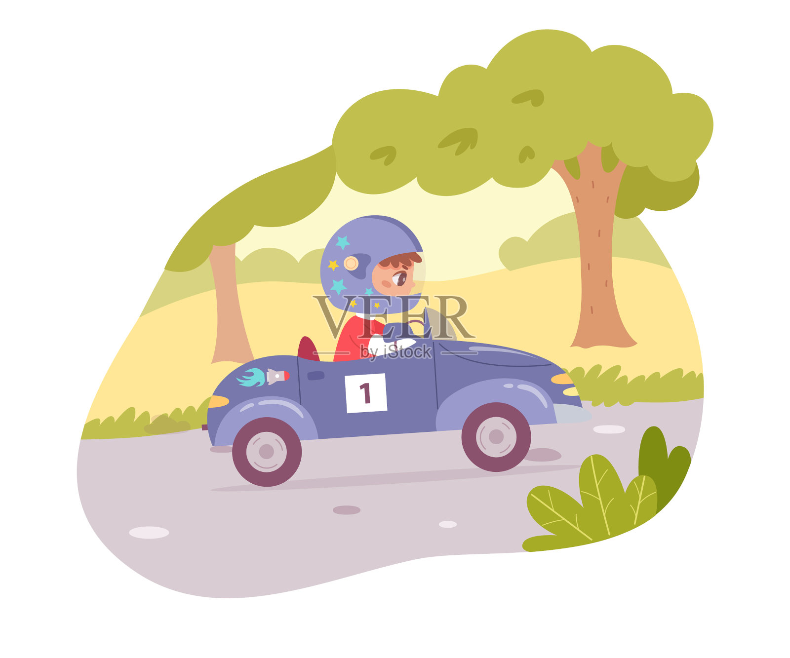 疯孩子在路上开快车设计元素图片