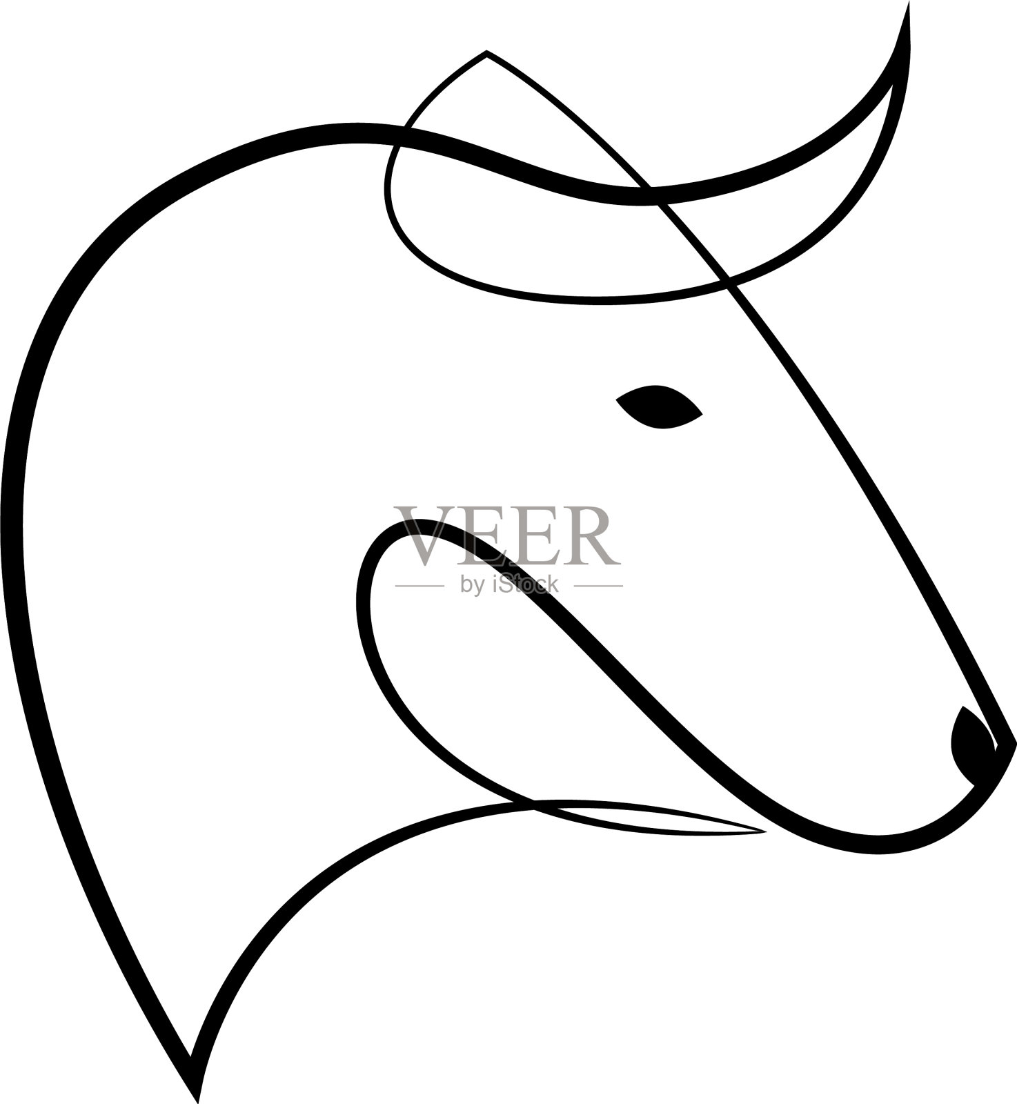 牛头标志抽象线牛或牛头设计元素图片