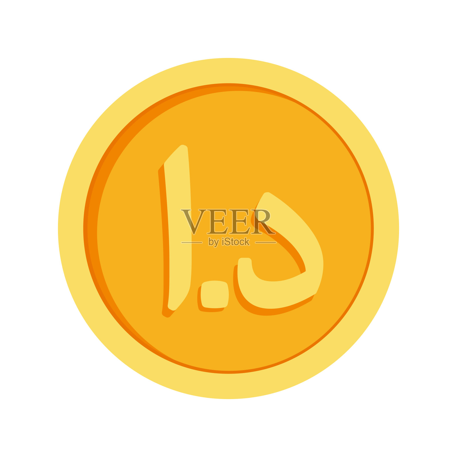 约旦第纳尔硬币图标剪纸为商业和金融约旦货币货币在动画元素矢量插图插画图片素材