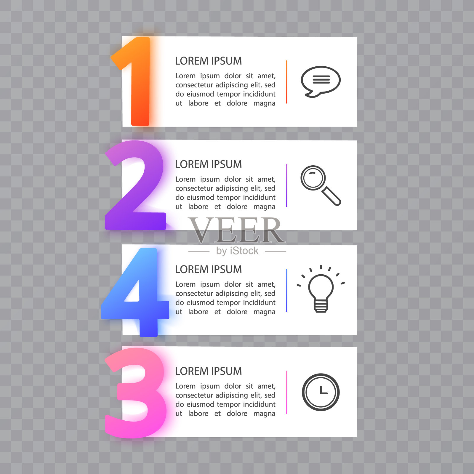 信息图表设计业务模板与图标和4个选项或步骤。是否可用于流程图演示、工作流布局或旗帜矢量插图图标素材