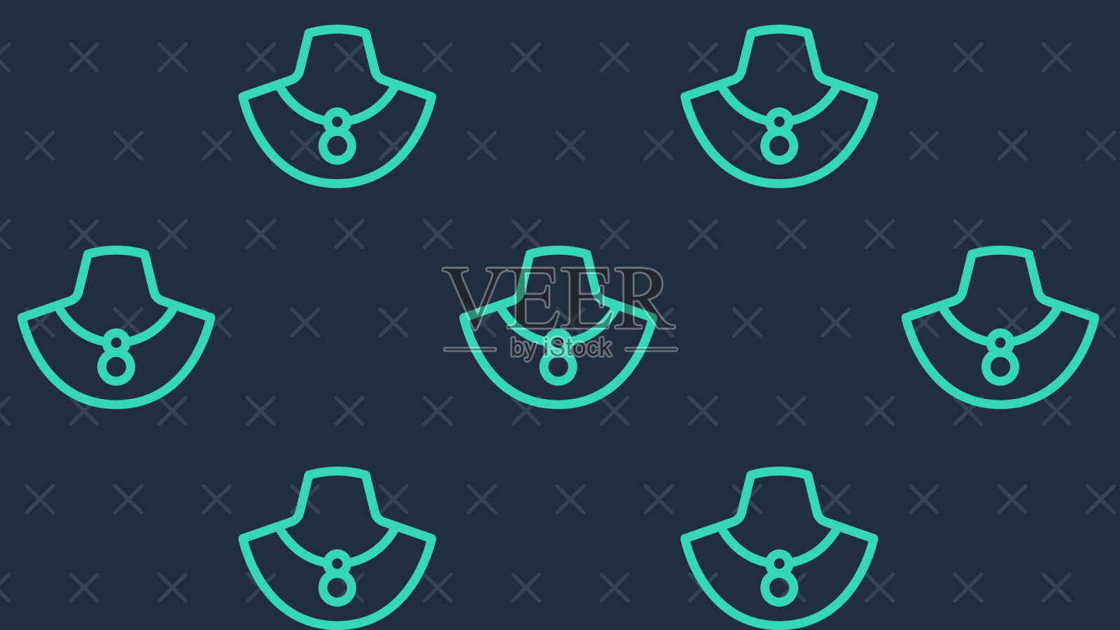 绿线项链在人体模型图标孤立插画图片素材