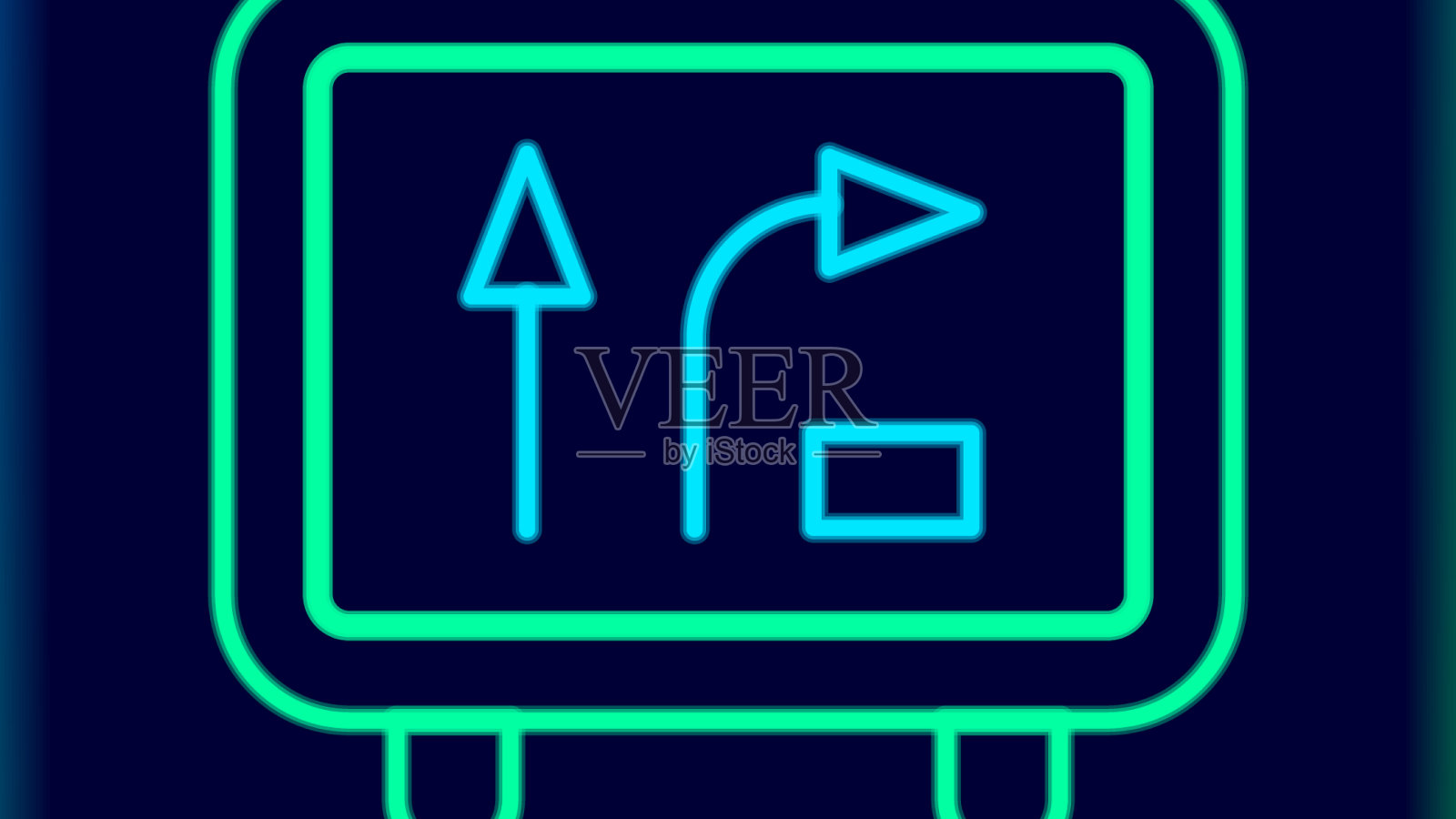 发光的霓虹灯线道路交通标志标志图标插画图片素材
