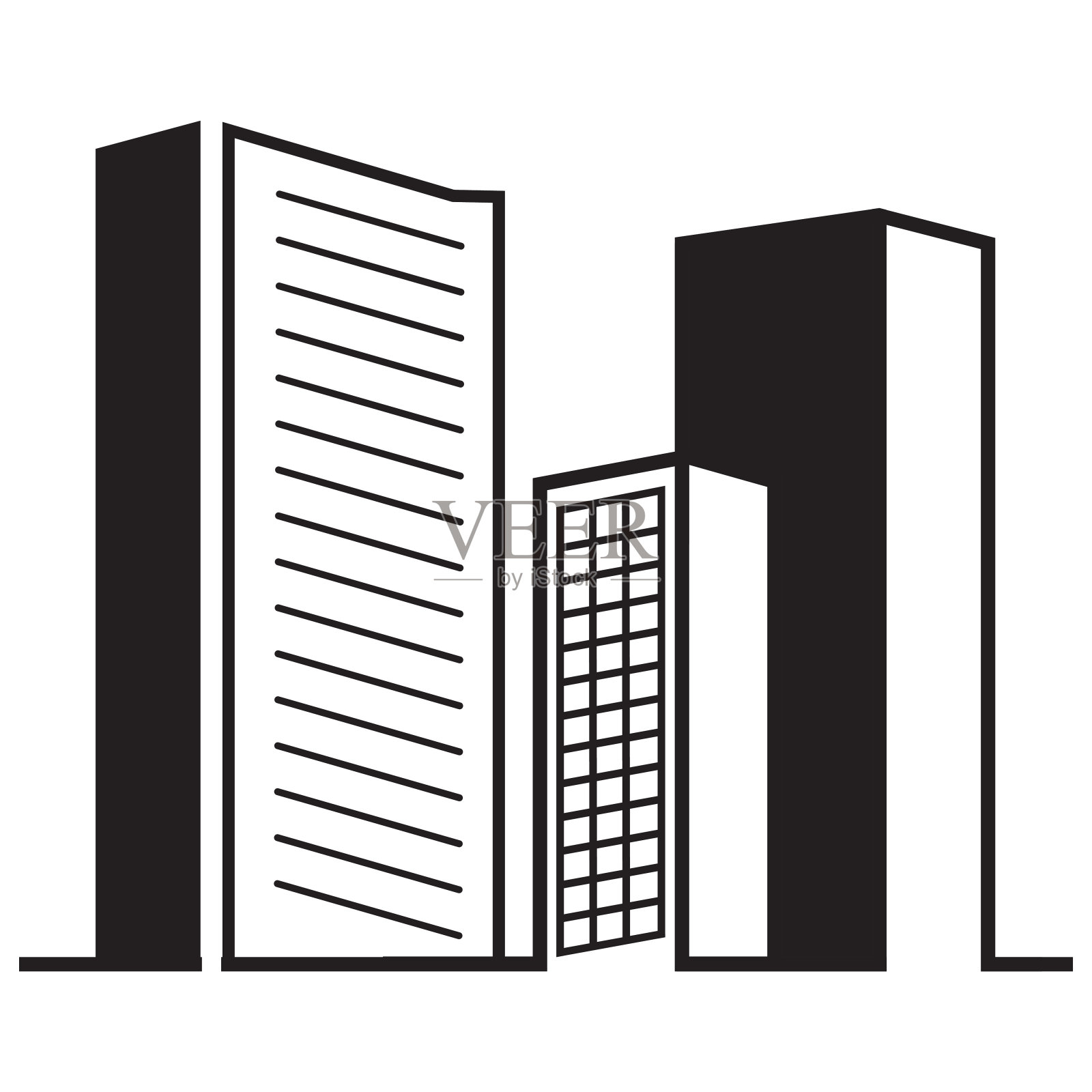 建筑线条艺术图标设计模板矢量插图插画图片素材