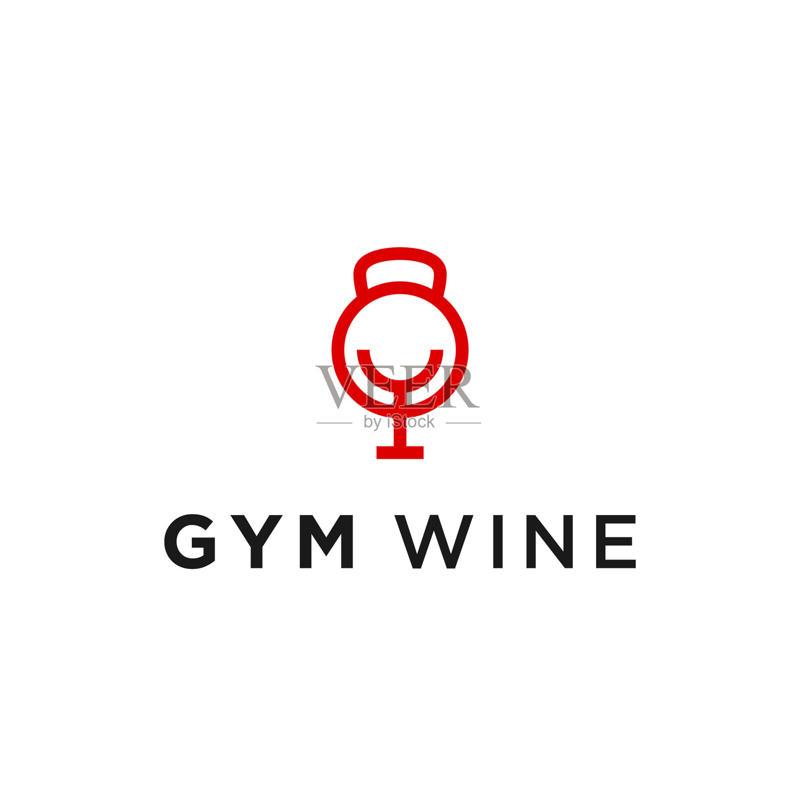 摘要健身标志酒图标插画图片素材