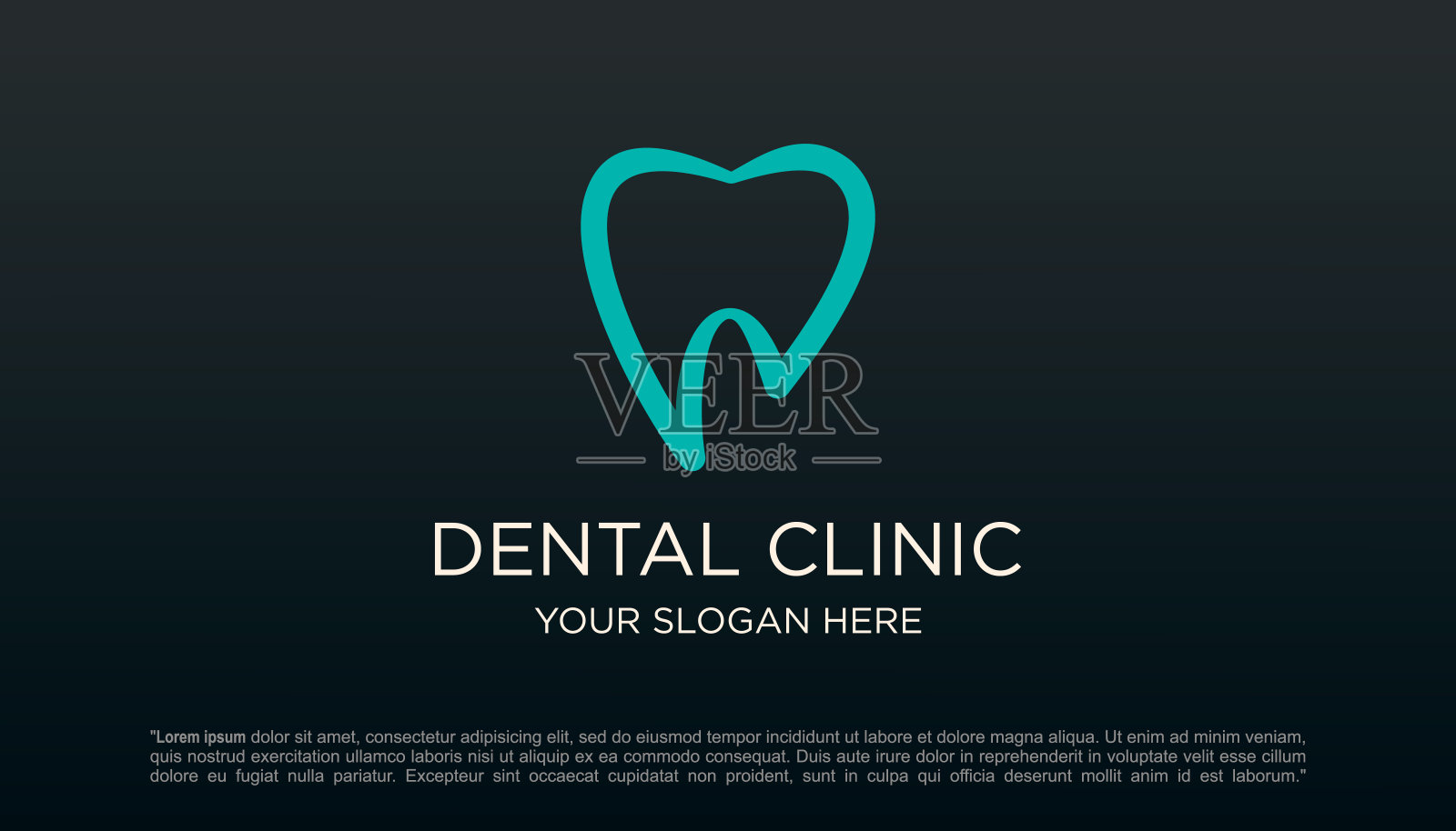 牙科诊所牙齿标志设计矢量插图。插画图片素材