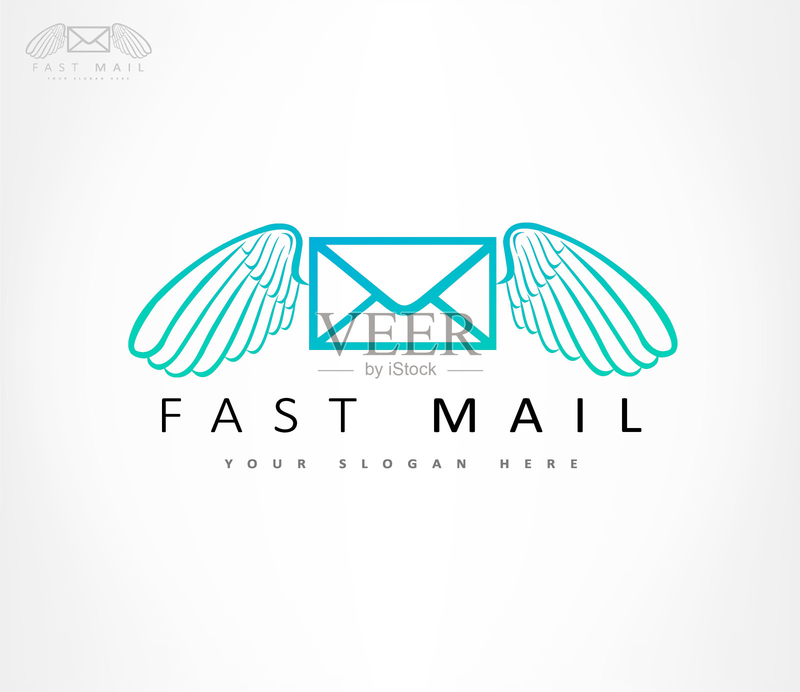 用翅膀矢量飞行的信封插画图片素材