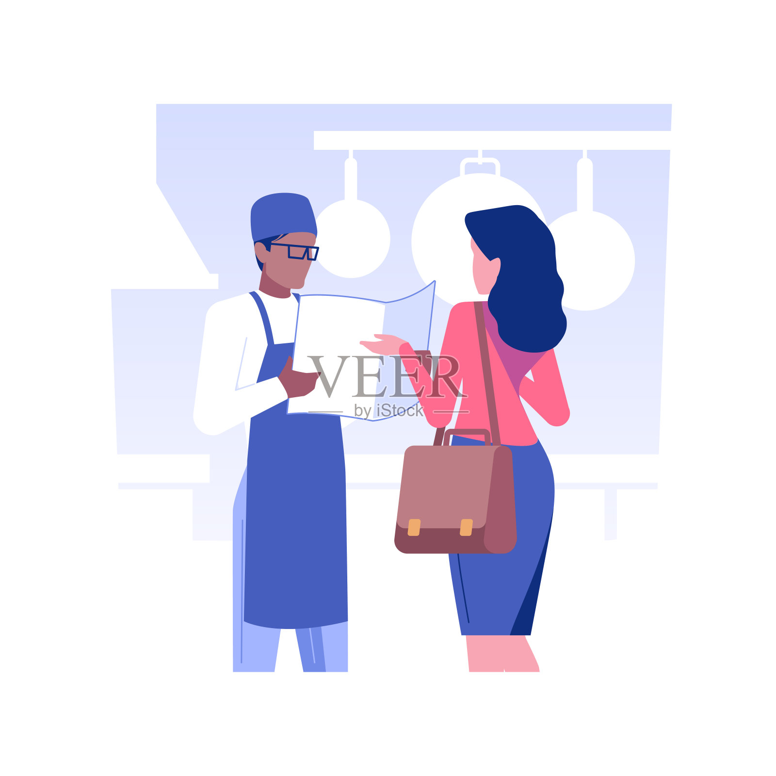 选择食品特许经营孤立概念矢量插图。插画图片素材