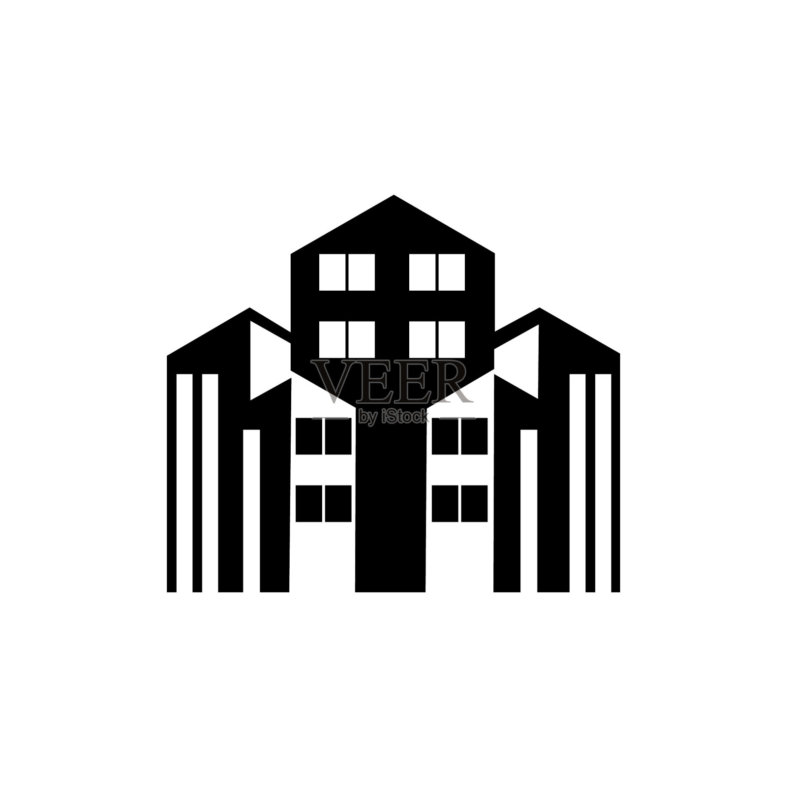 简单的城市建筑标志图标素材