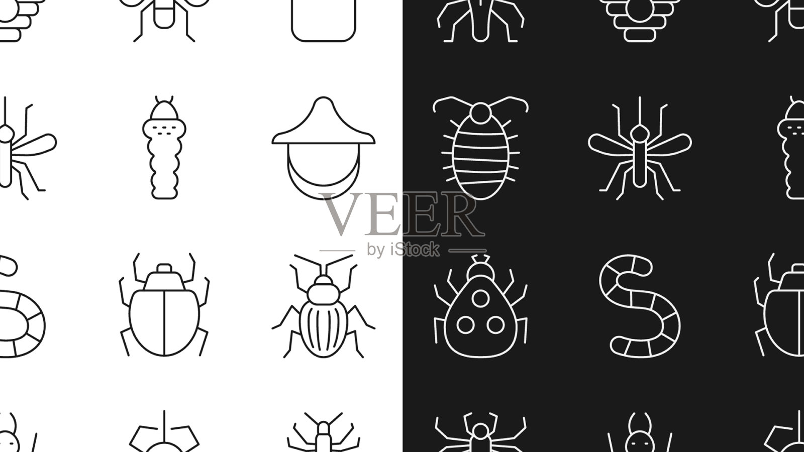 设线蜘蛛金龟子养蜂人帽子图标素材