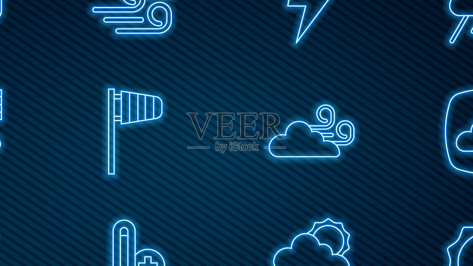 立线太阳天气预报闪电图标素材