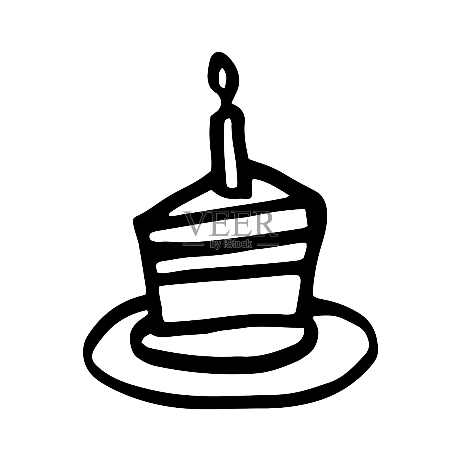 涂鸦生日蛋糕快乐设计元素图片