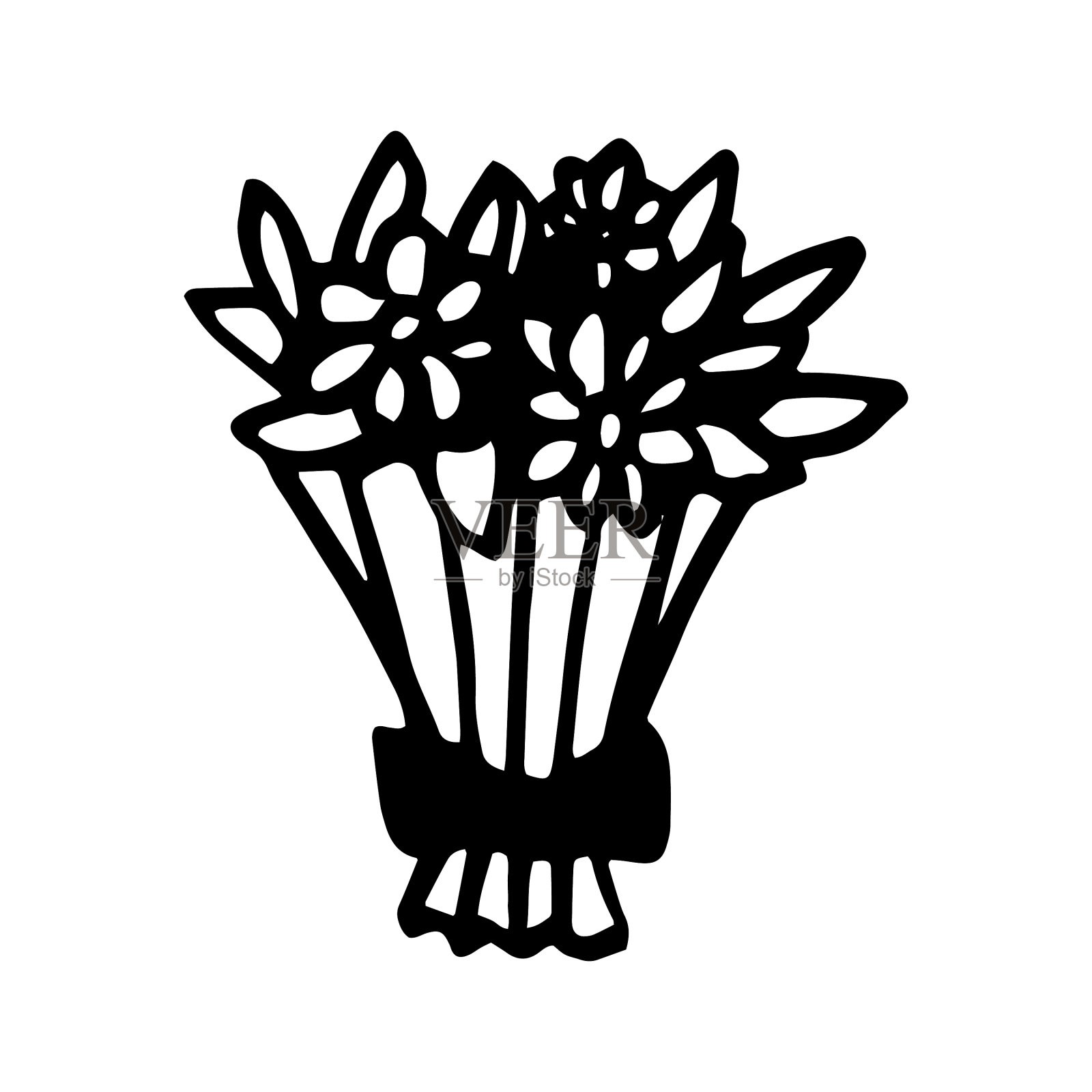 涂鸦鲜花礼物图标素材