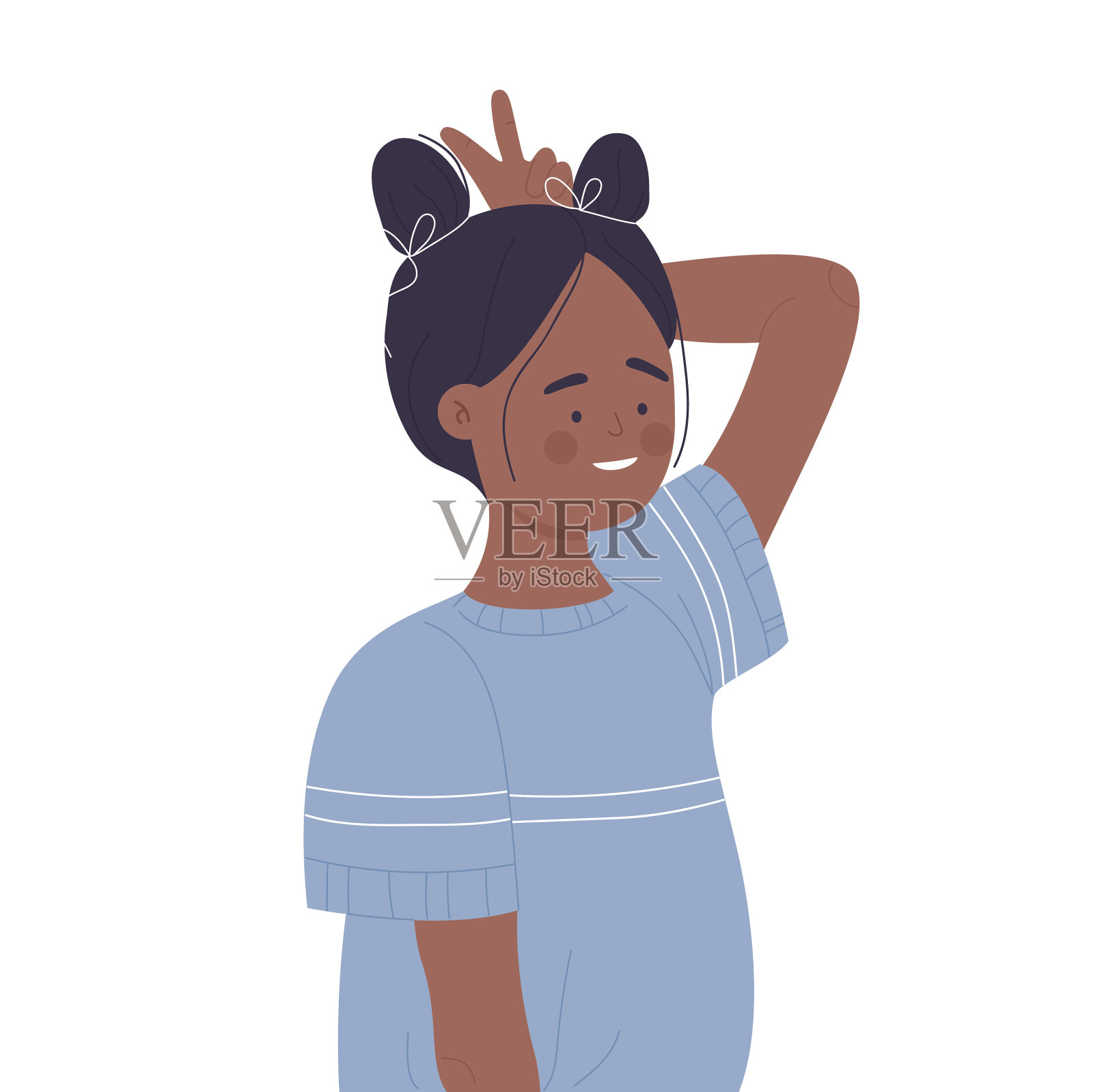 小女孩做着疯狂的手势设计元素图片