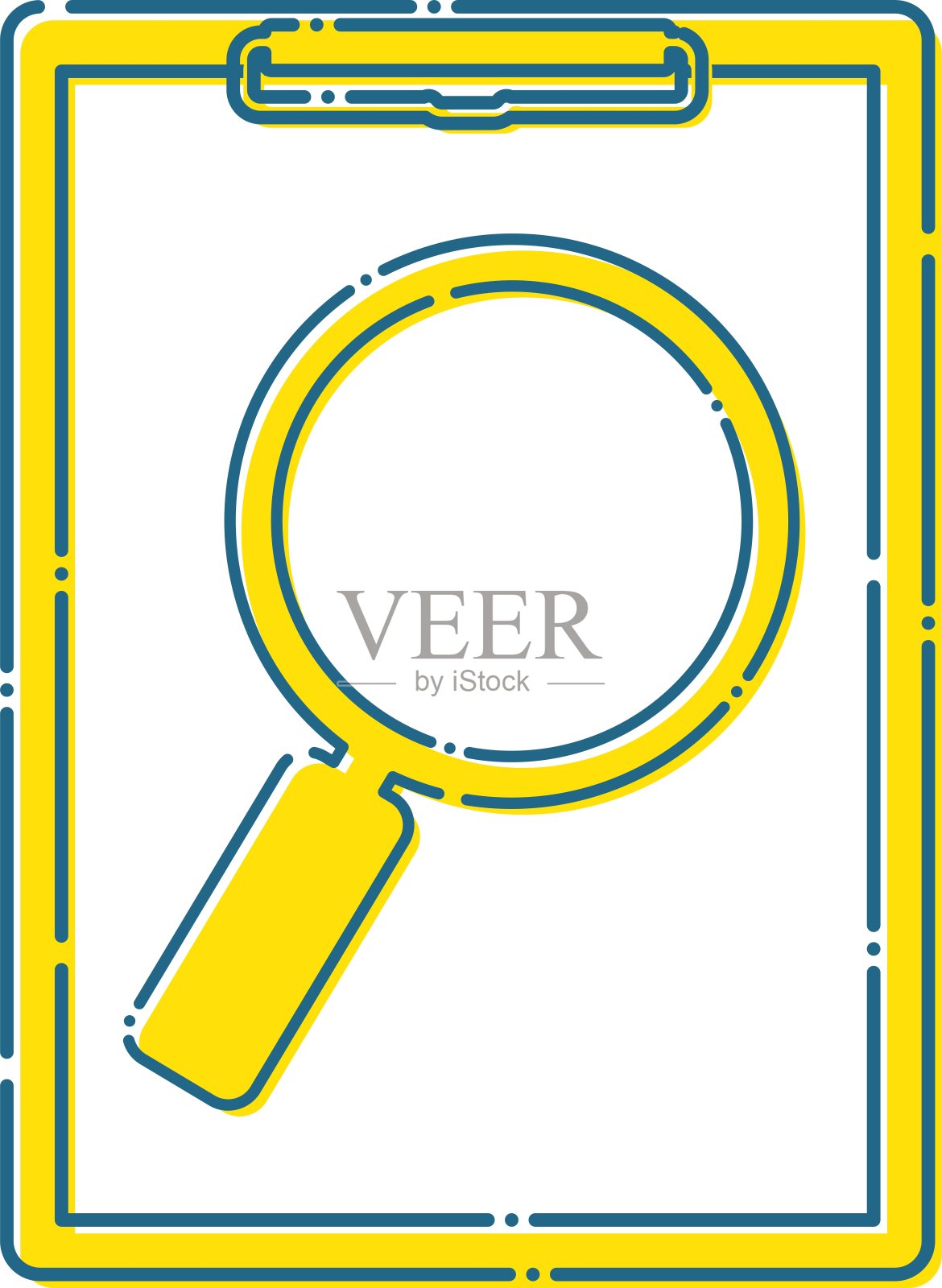 剪贴板和放大镜插图的图像搜索和探索/插图材料(矢量插图)插画图片素材