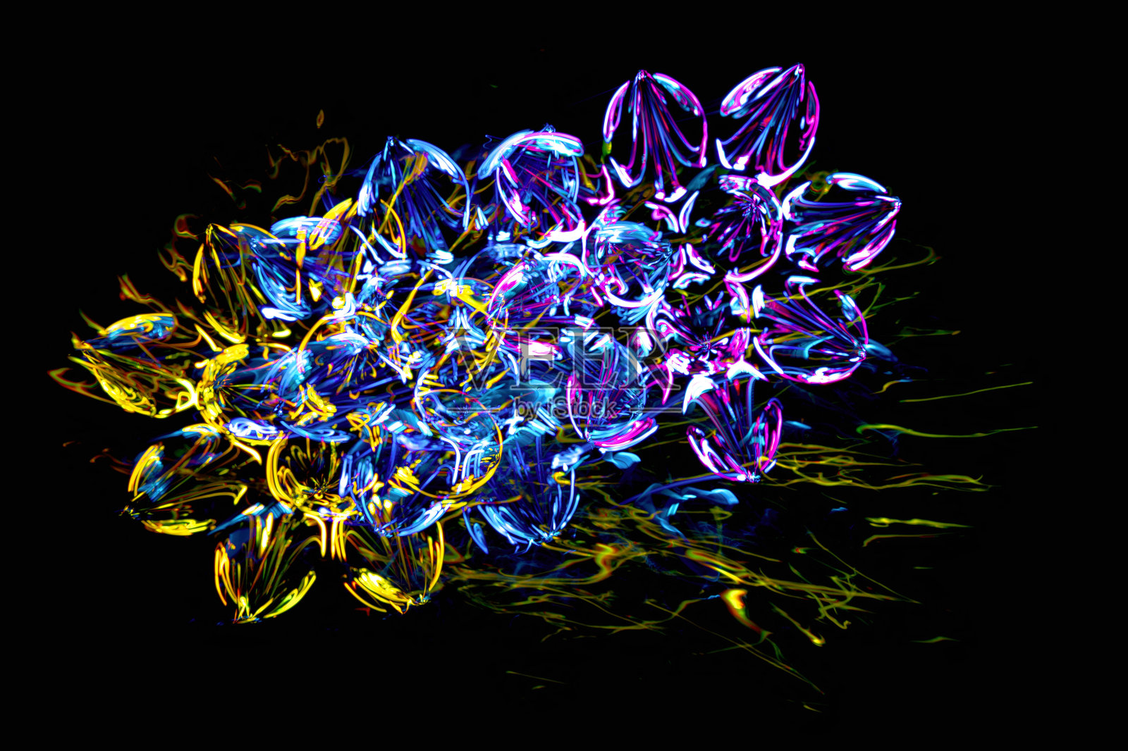 抽象图案病毒，颜色背景插画图片素材