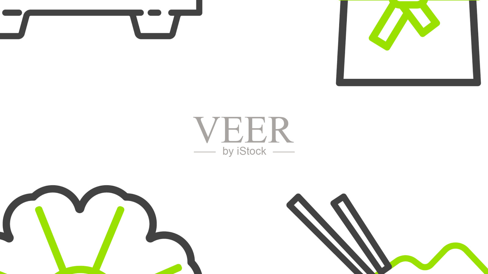 将米饭放入碗中，放入筷子花图标素材