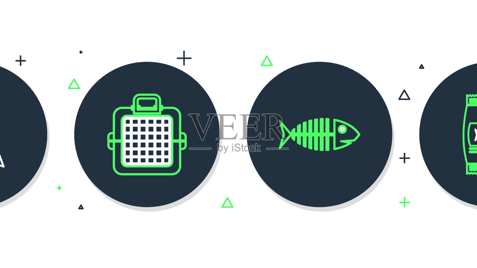 集线宠物携带箱鱼骨骼狗奖图标素材