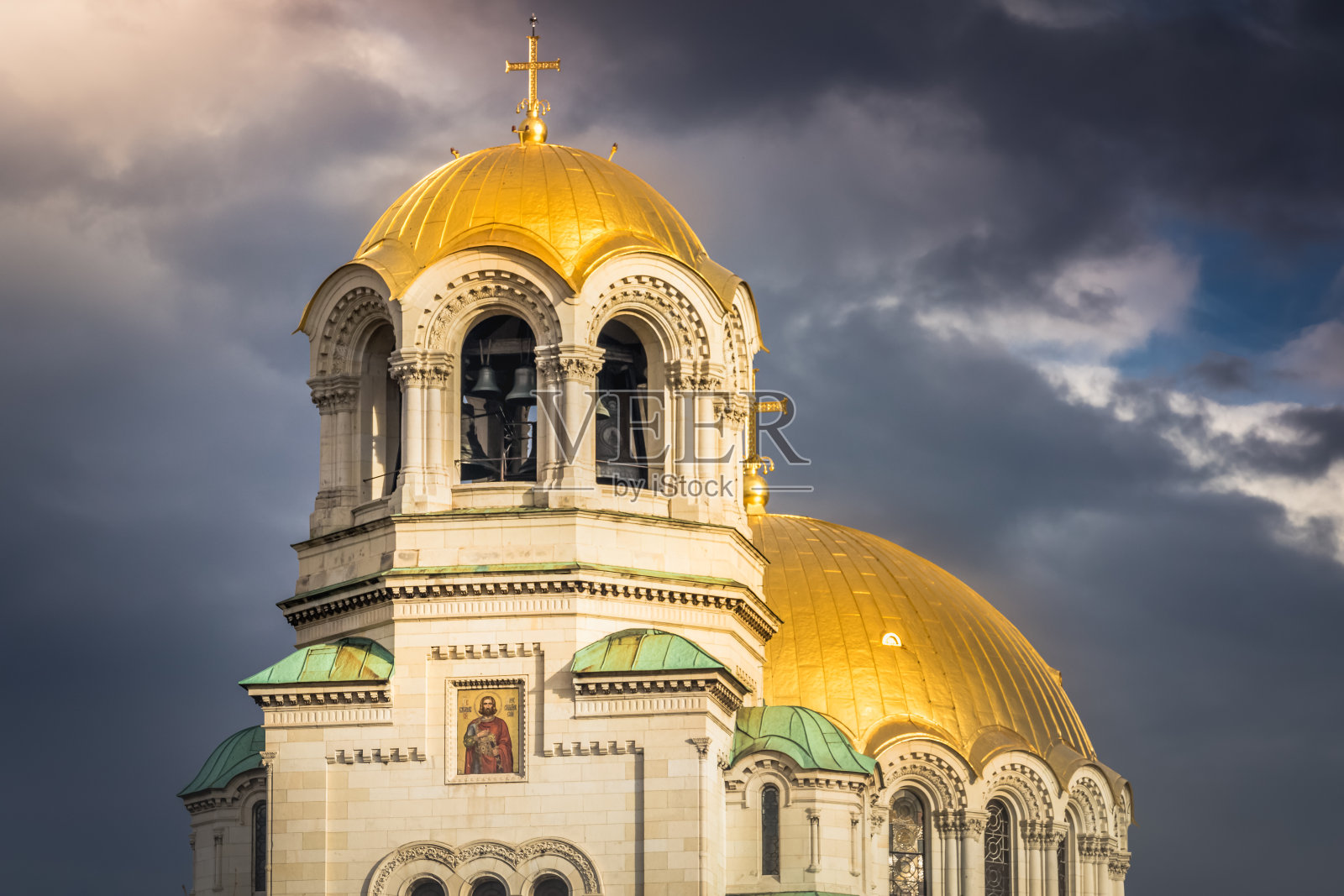 位于索菲亚的圣亚历山大涅夫斯基大教堂，保加利亚，东欧照片摄影图片