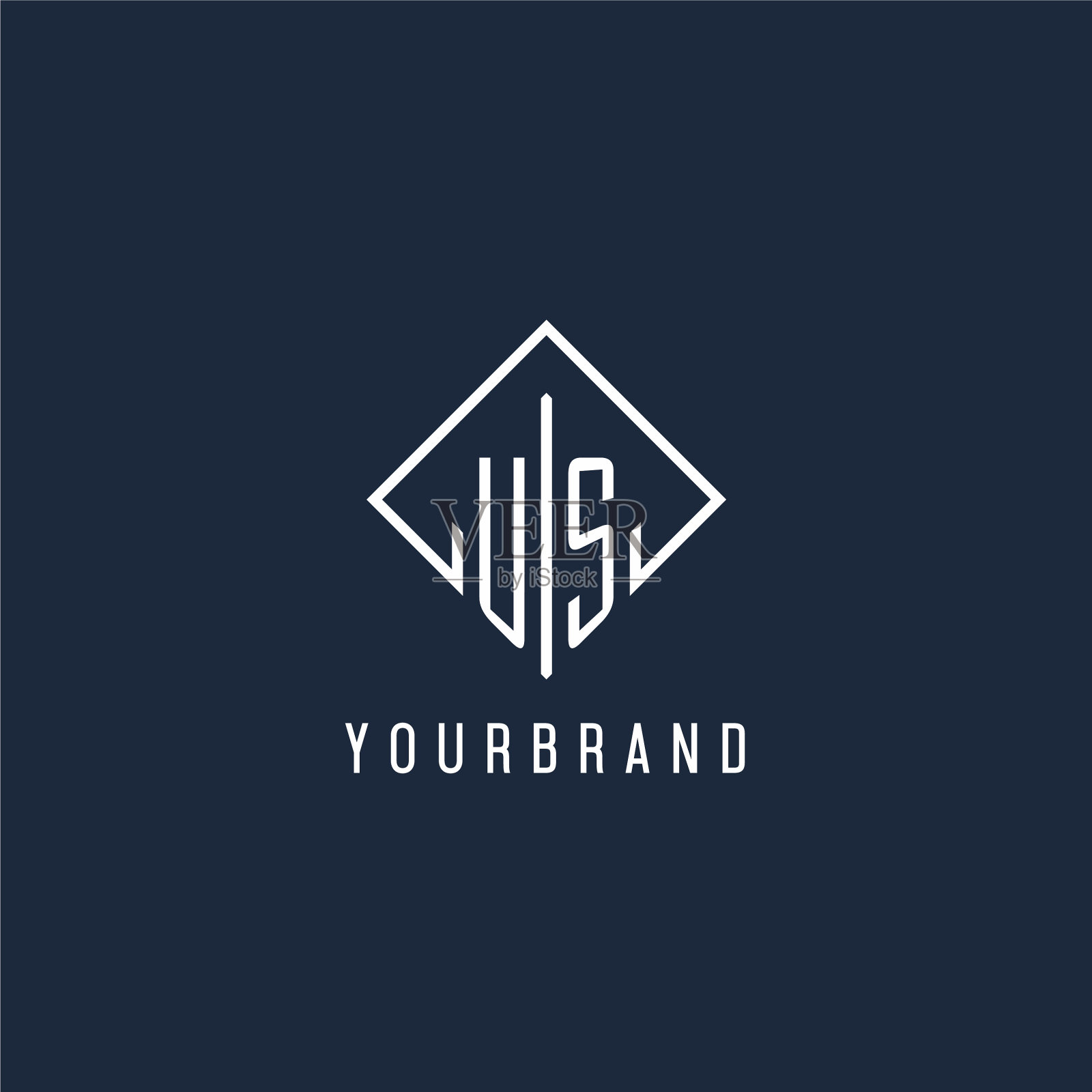 我们最初的标志与豪华矩形风格设计插画图片素材