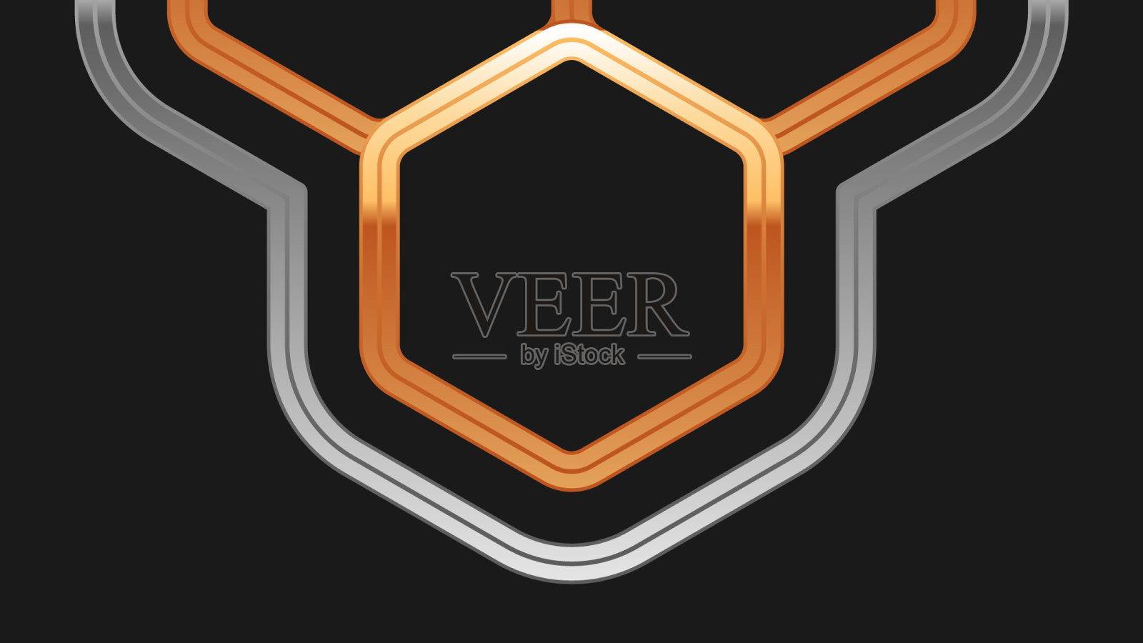 线蜂窝图标孤立在黑色背景插画图片素材