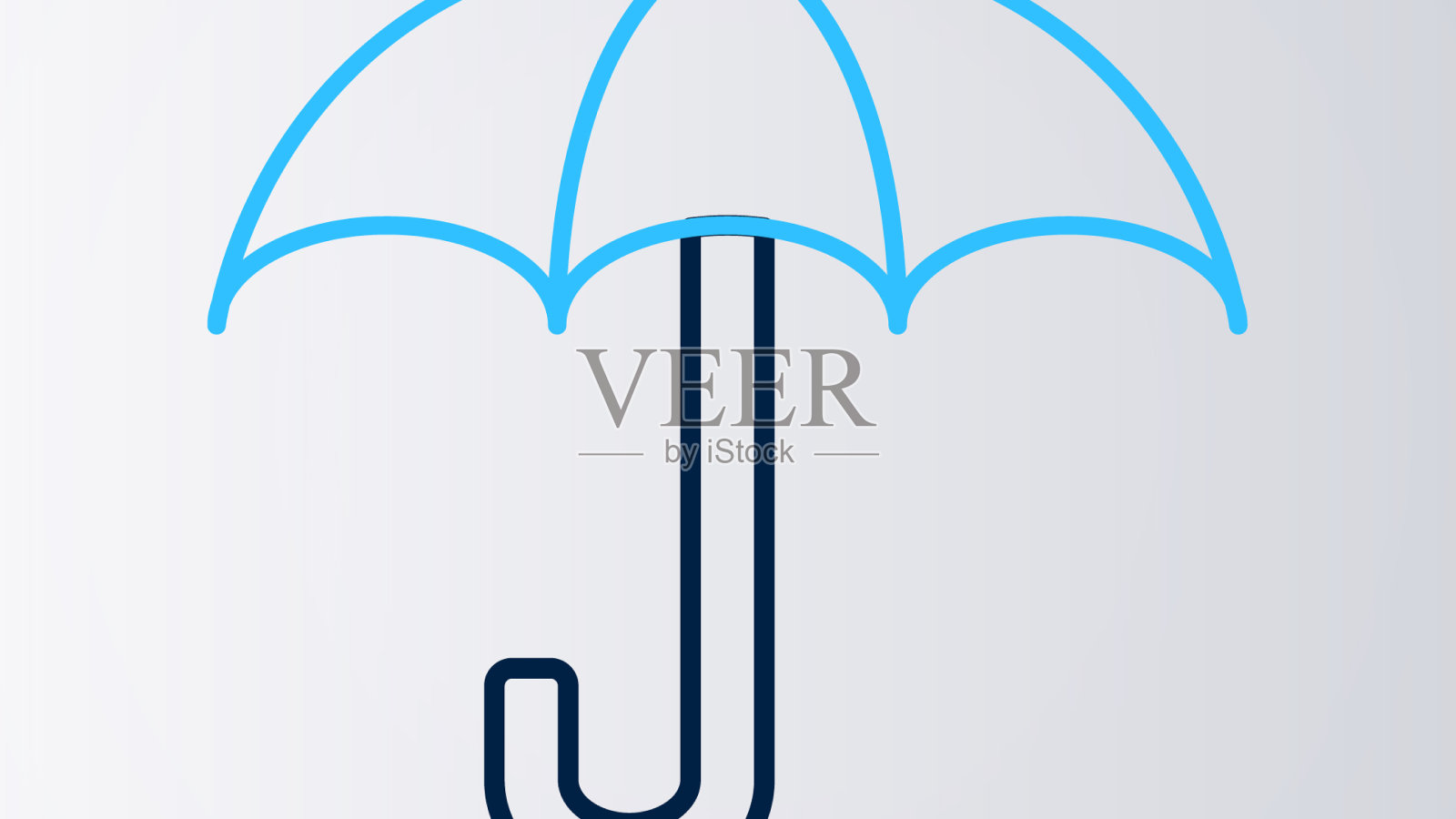 线伞图标孤立在白色背景插画图片素材