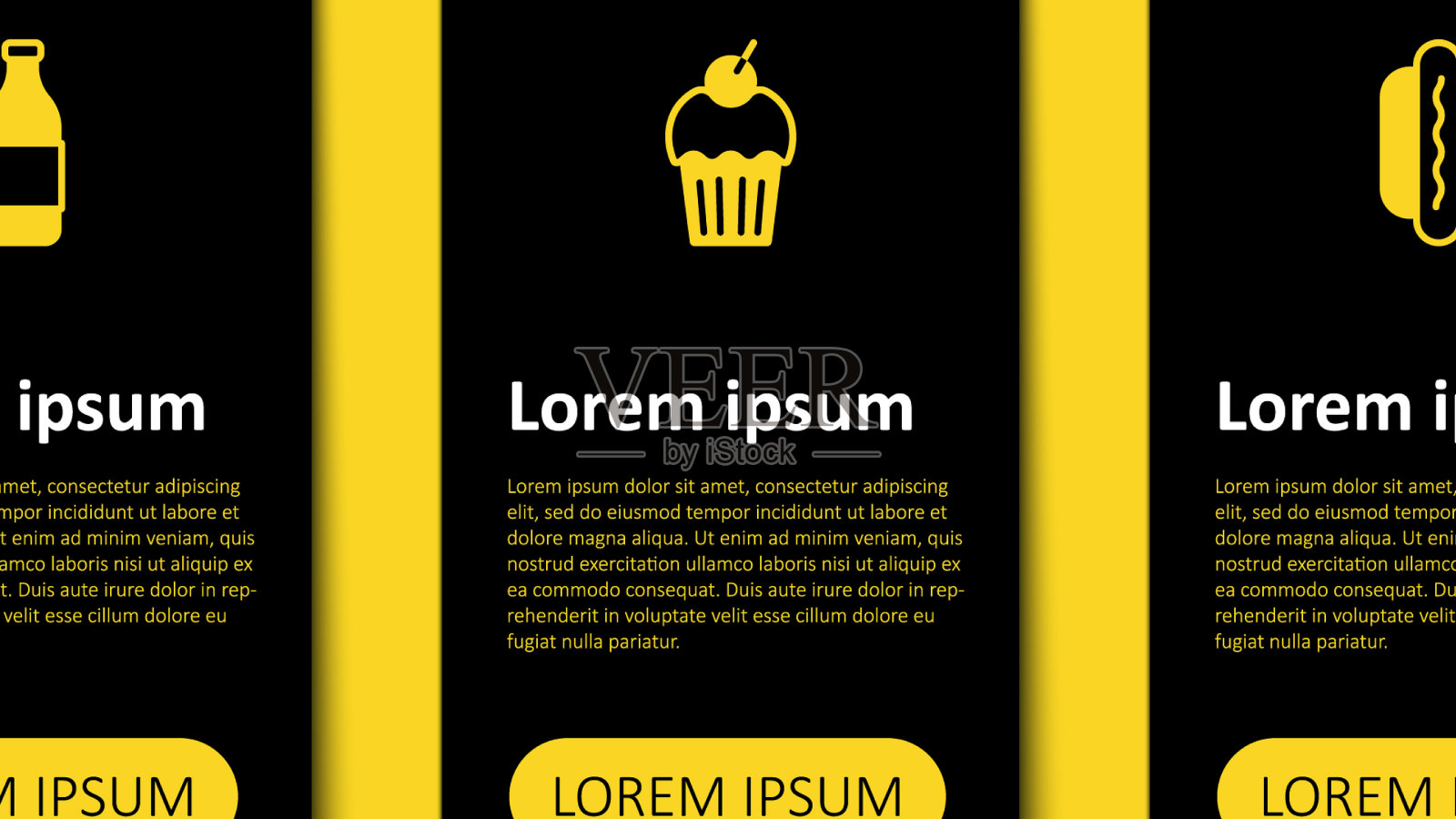 摆热狗松饼和一瓶葡萄酒的生意图标素材